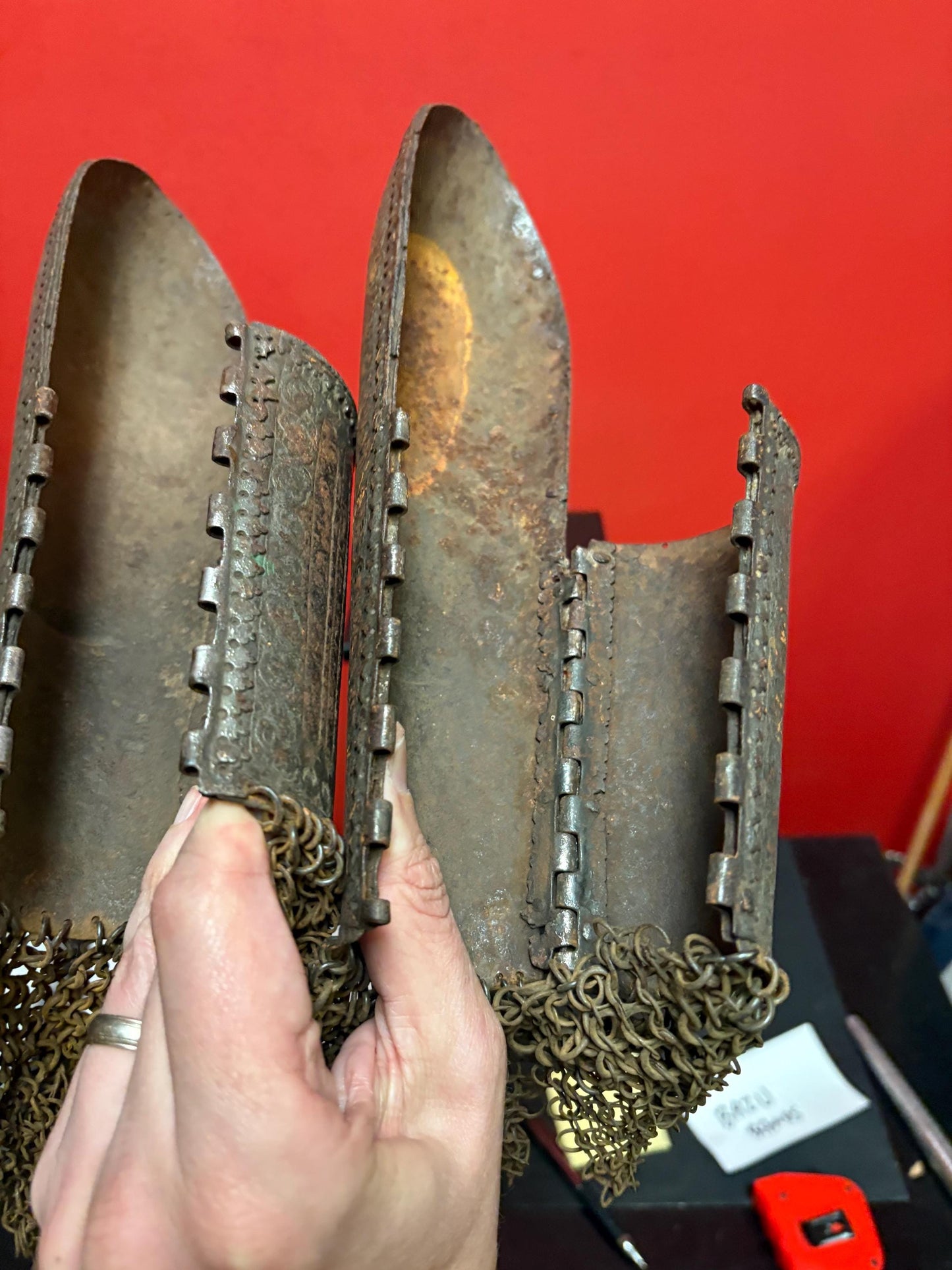 Stunning rare approximately 17 inch long Persian 18 century Banzu bands military armour used condition wow