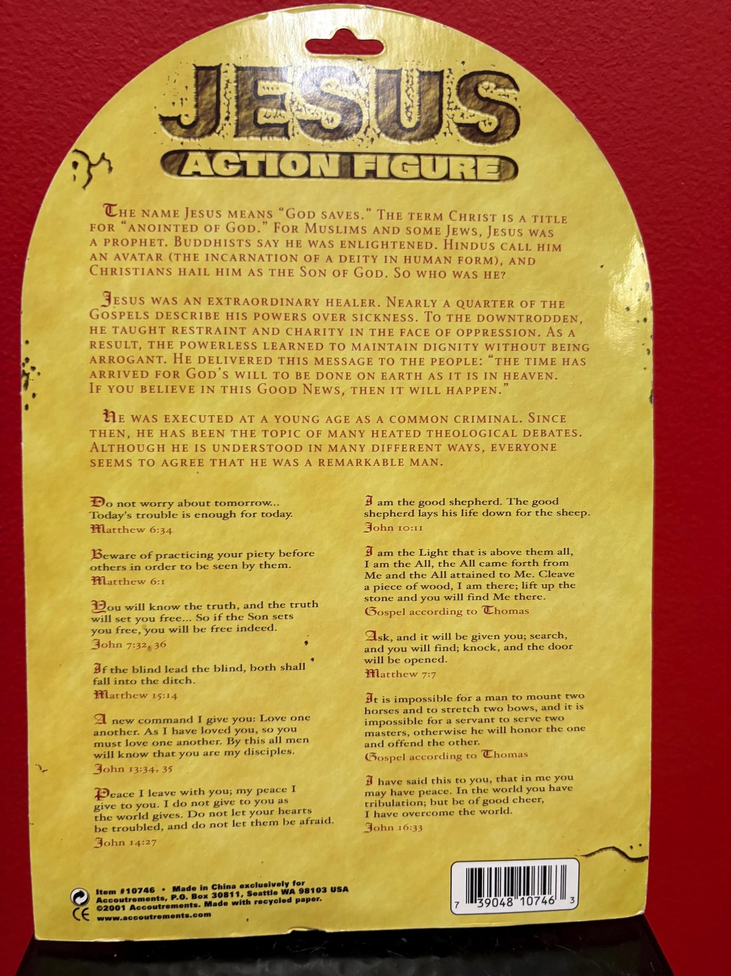 Jesus action figure in original packet  unique and cool