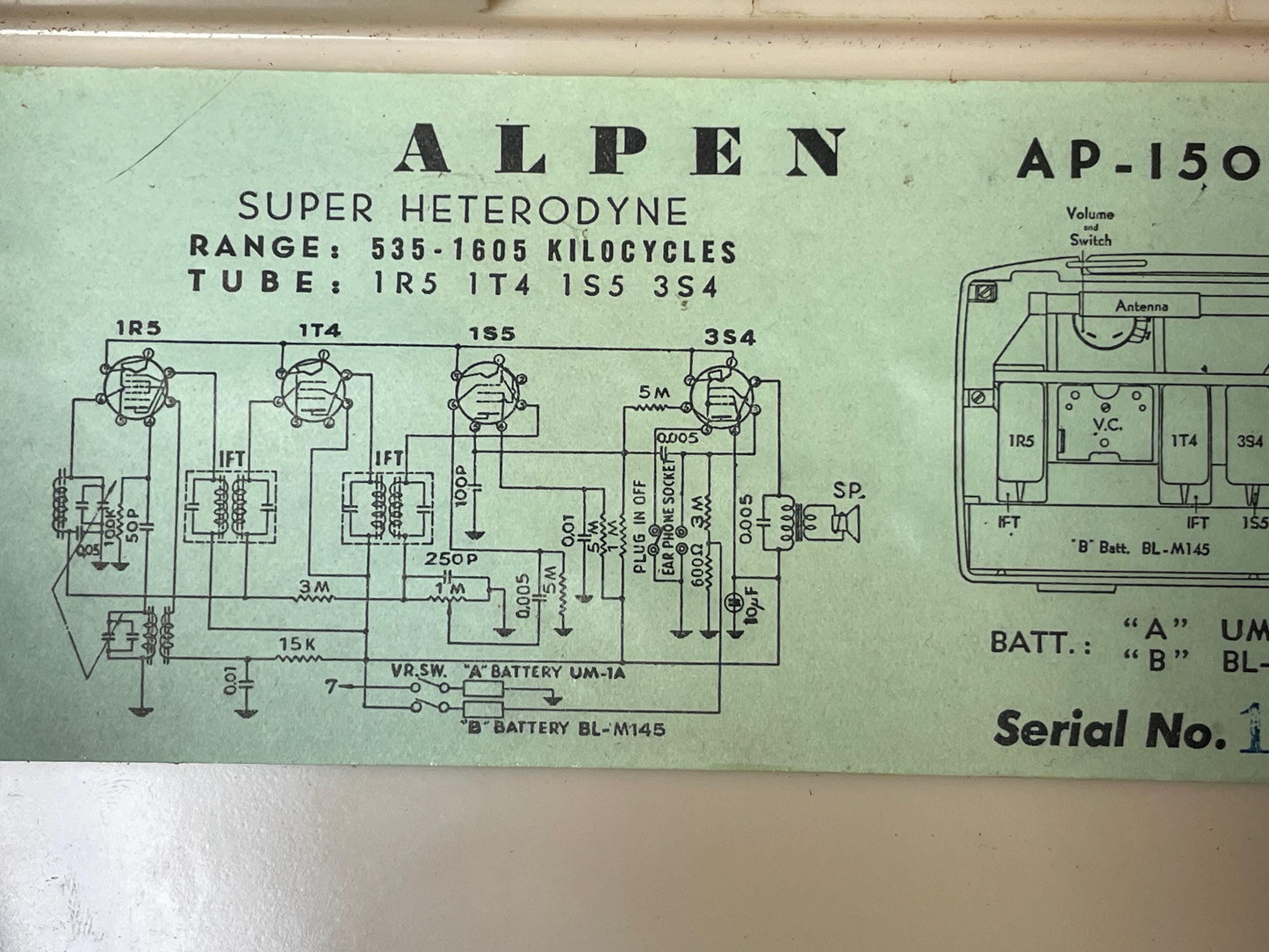 Amazing Vintage Bakelite Alpen Radio sold as is