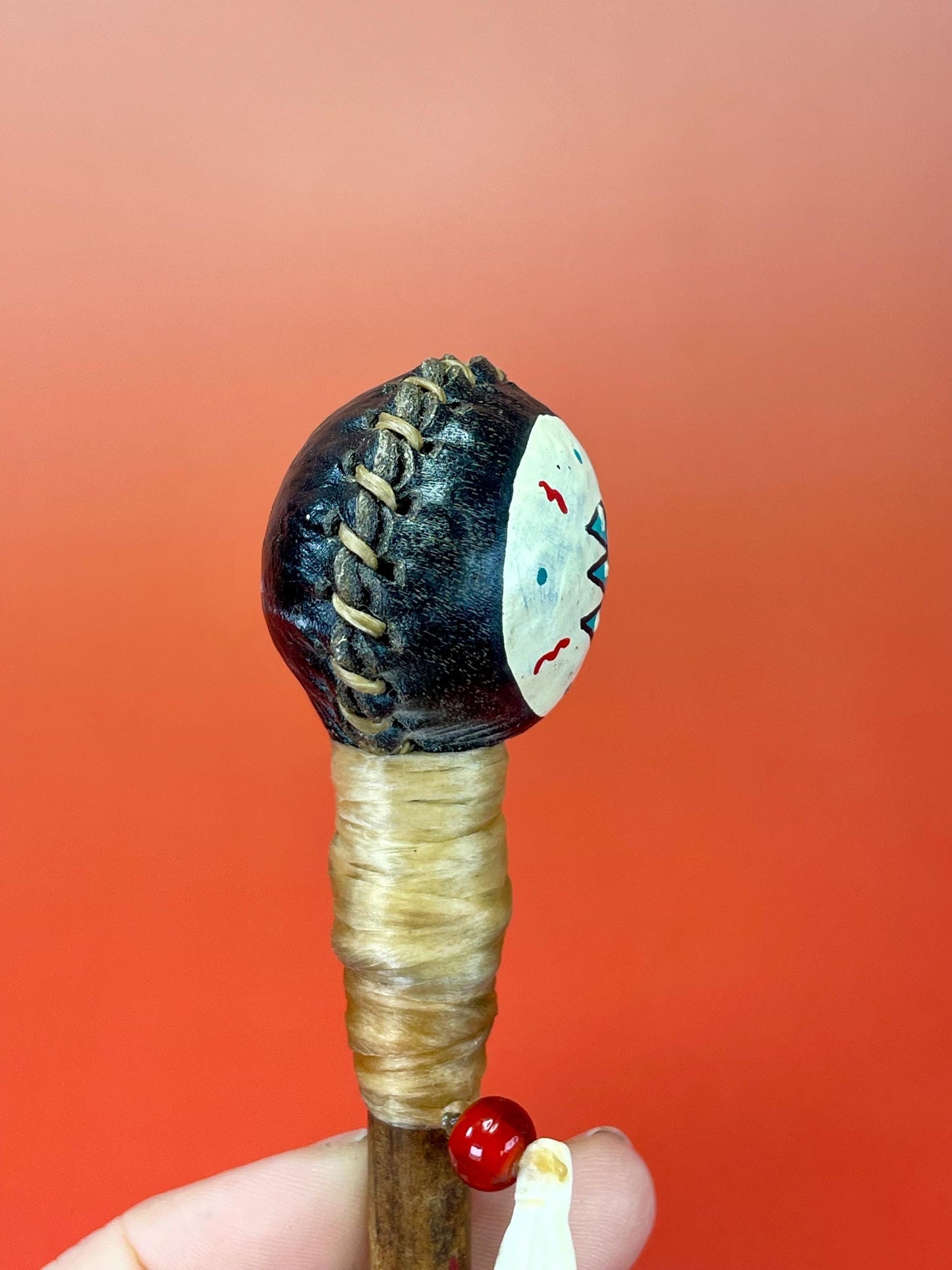 Lovely indigenous first nations rattle with great sound cool gift  value priced  6.5 inches