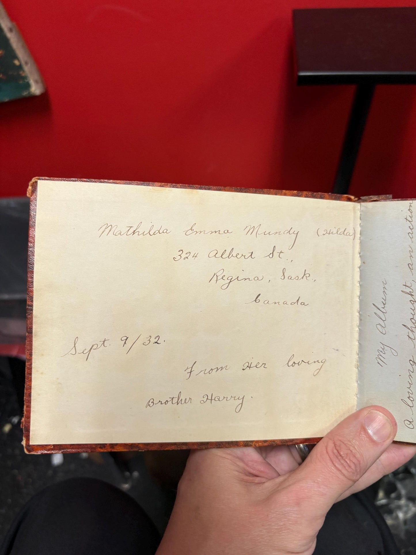 Very cool 1930s autograph book English book - Canadian owner great to read great for collector good gift