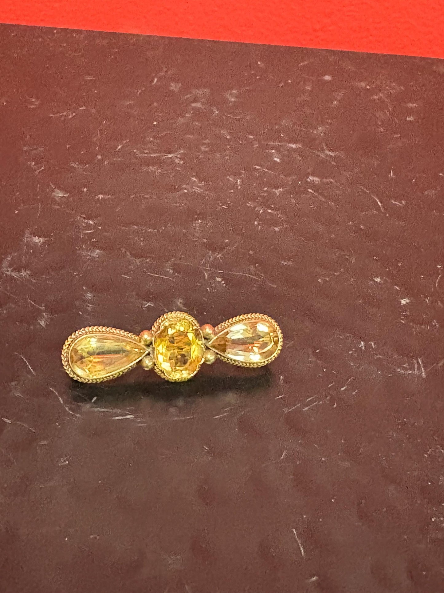 Victorian 14 karat gold and citrine brooch wonderful quality B