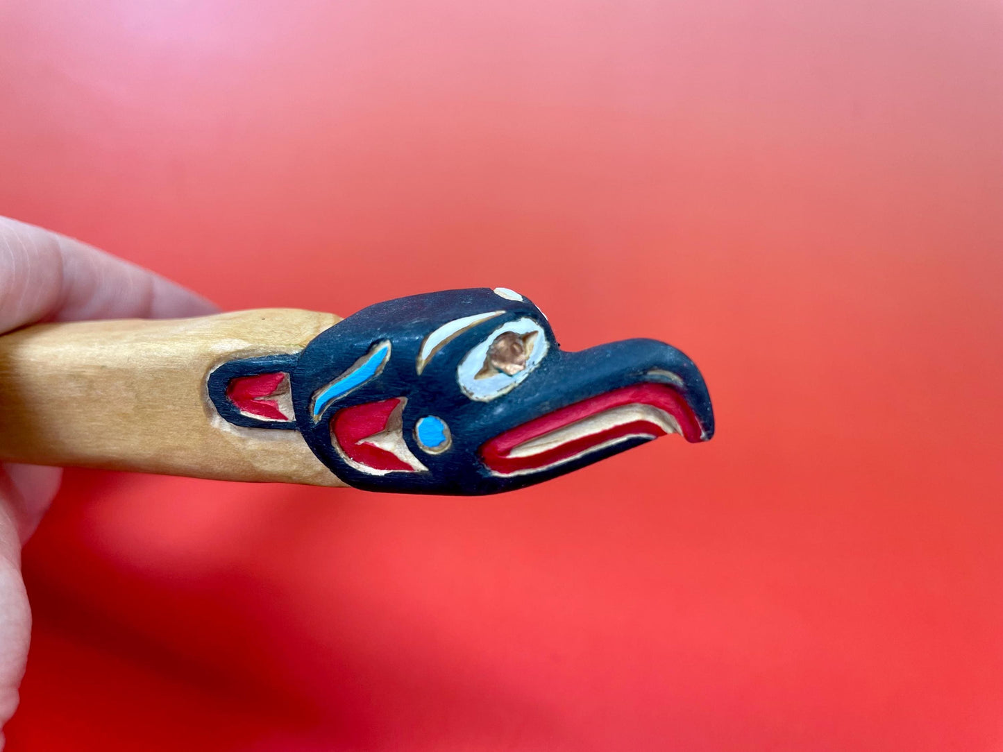 First Nations Handcarved Eagle Spoon  Signed by Artist