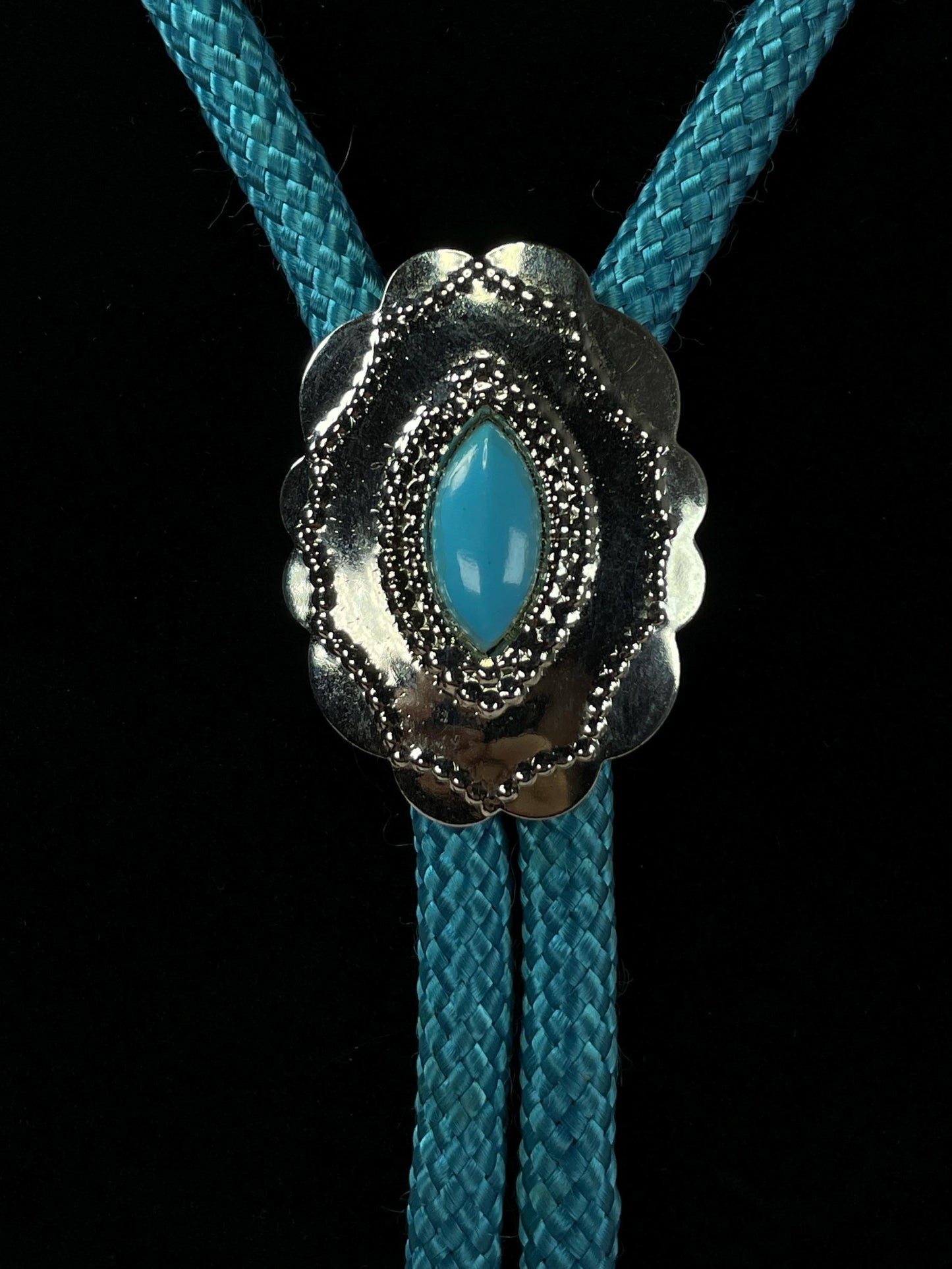 33 inch Bolo Tie with Untested Silver and Turquoise coloured stone