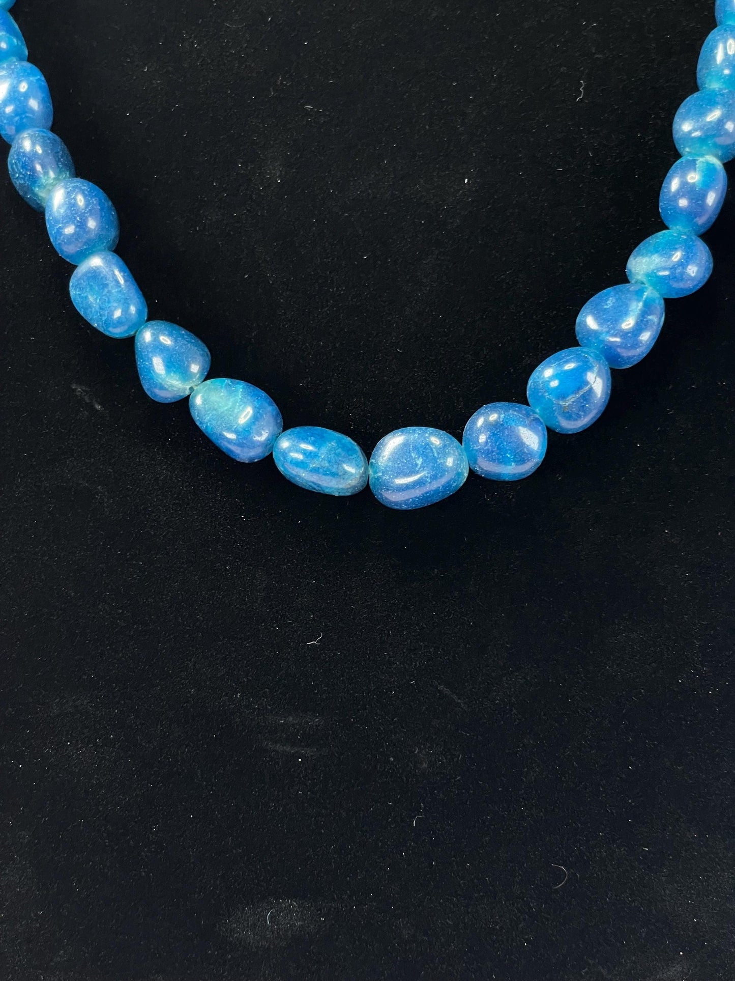 Lovely blue Glass Beaded Necklace 22 inches