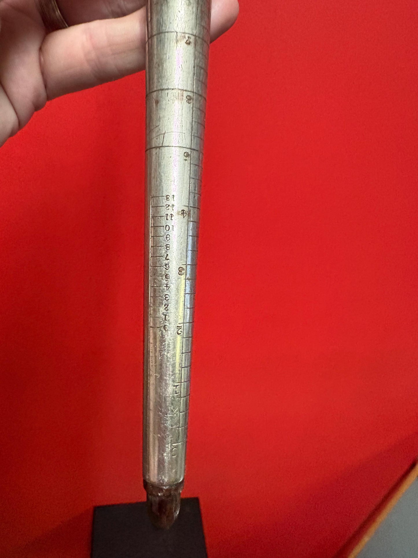 Antique 19 century beautiful 12 inch jewellery maker repairman ring sizer wonderful quality and condition from collection