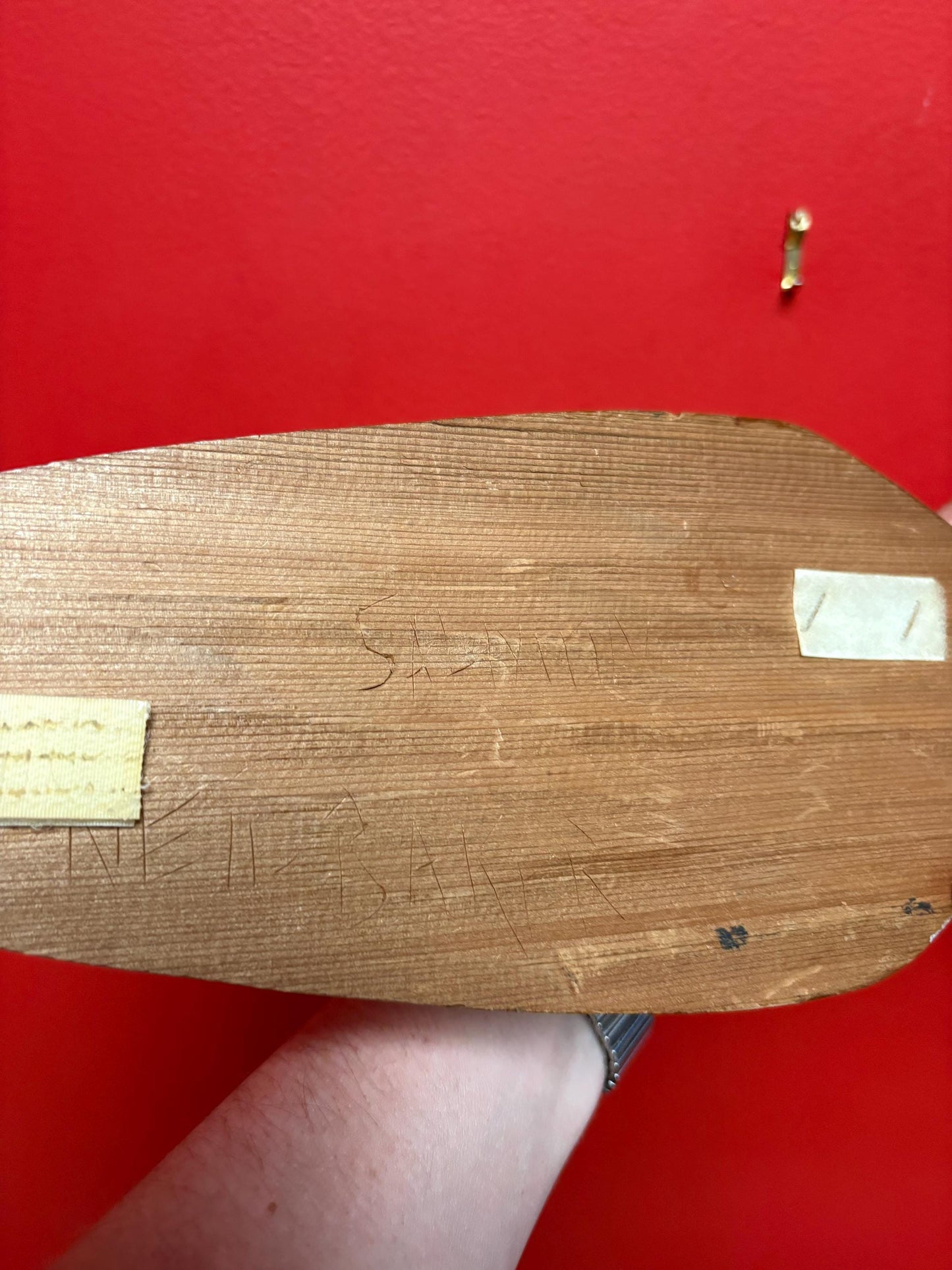 Beautiful indigenous first nations Pacific Northwest coast Neil Baker polychrome painted cedar paddle great detail 17 x 5 wide