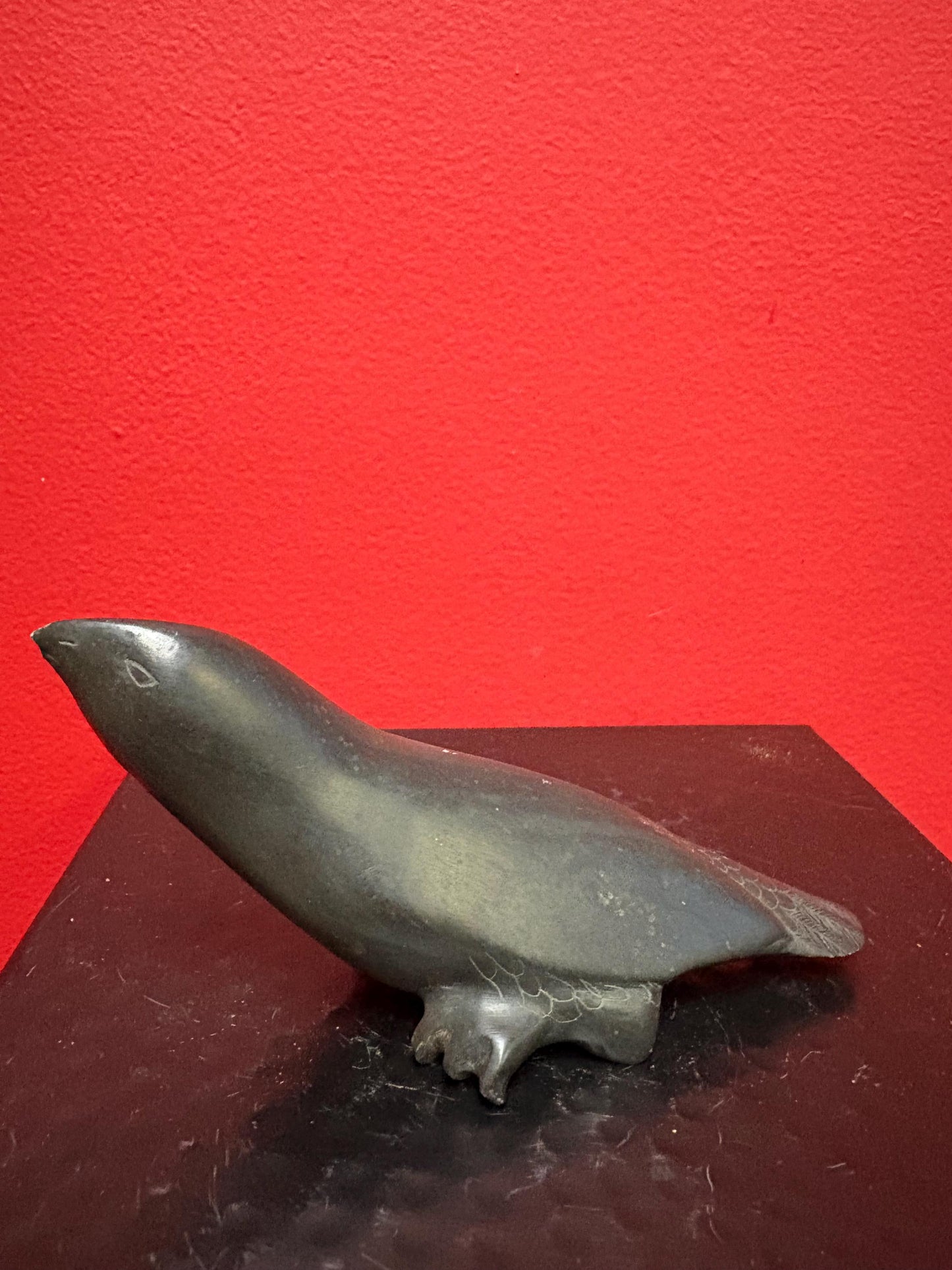 Unique indigenous Inuit soapstone signed bird 6 x 3 high great condition Super-value
