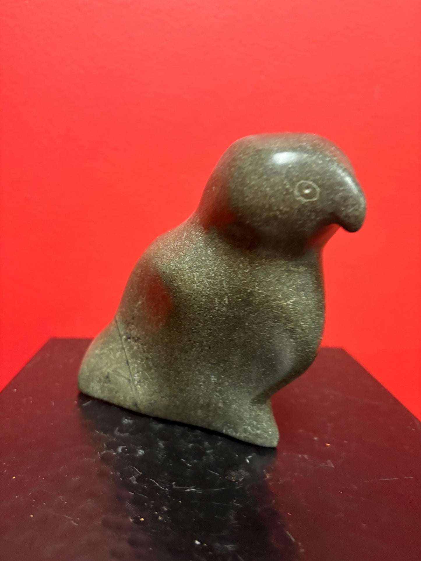 Lovely Inuit soapstone bird in good condition 5 inches high