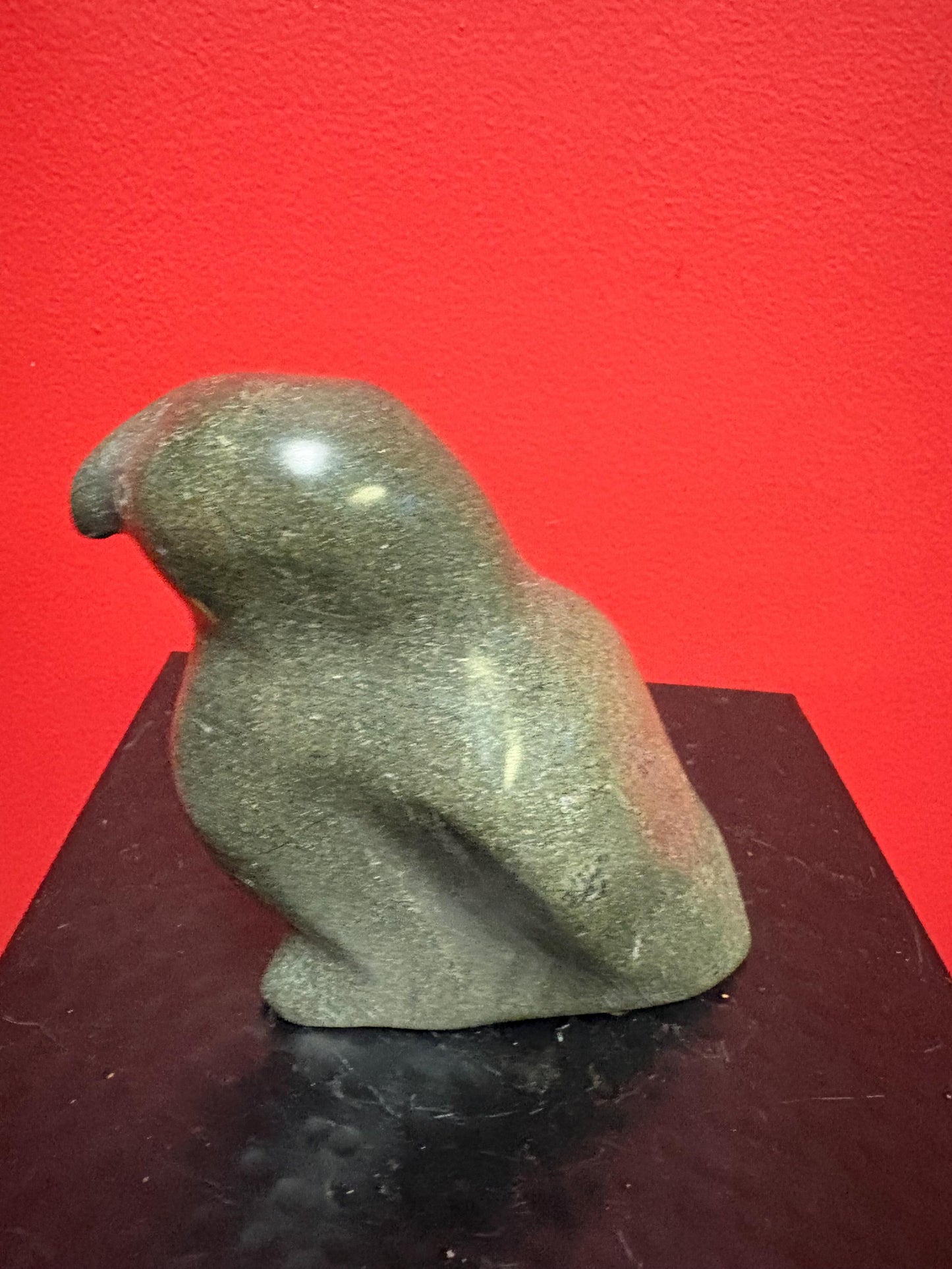 Lovely Inuit soapstone bird in good condition 5 inches high