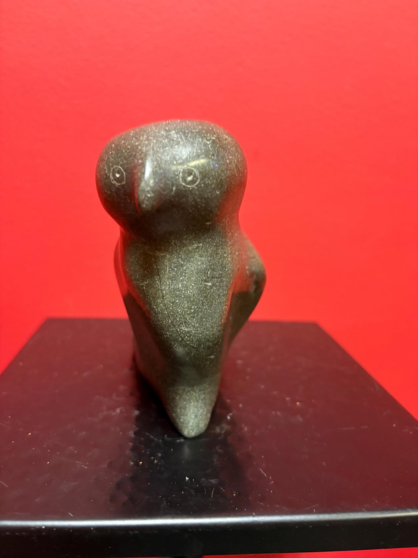 Lovely Inuit soapstone bird in good condition 5 inches high