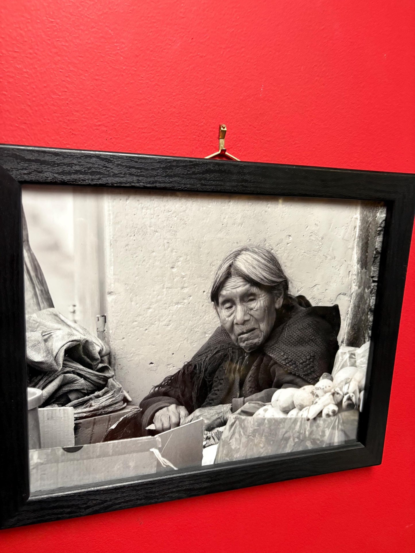 Framed photo  black-and-white indigenous first nations  seems vintage total 12 x 16  great value