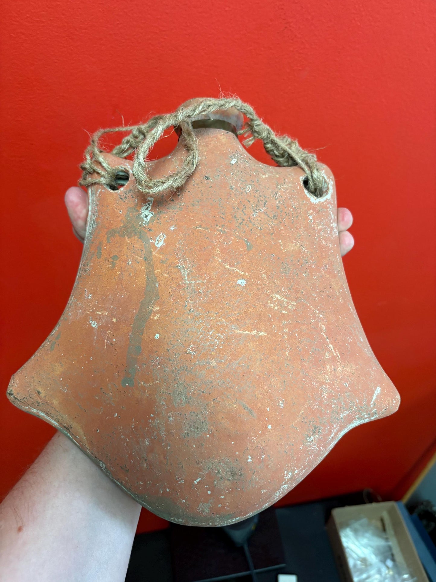 Stunning 17 x 11 wide vintage Mexican wall vessel vase sunshine happy terra-cotta beauty great for in or outside perfect gift