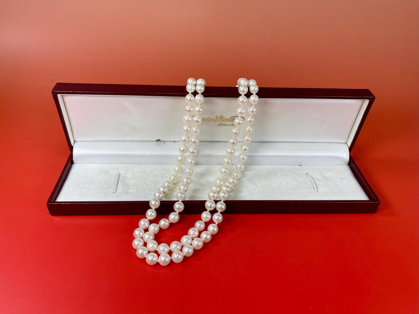 Double String Quality Pearl Necklace great value perfect gift - B