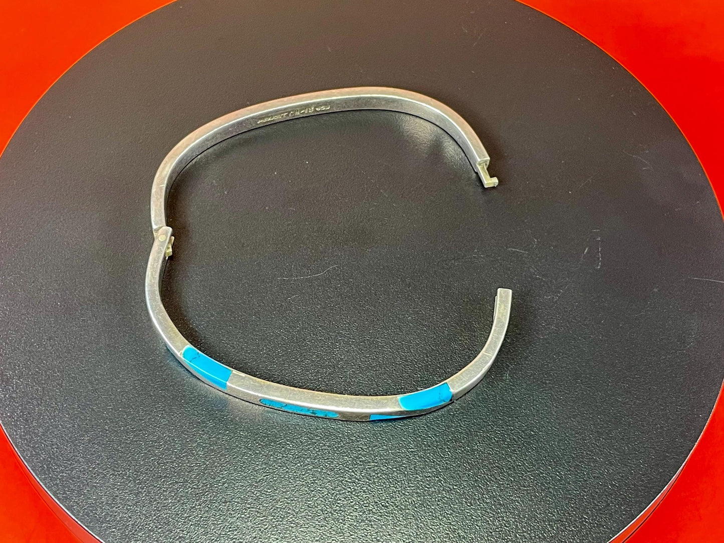 Navajo signed Sterling Turquoise Bracelet #2