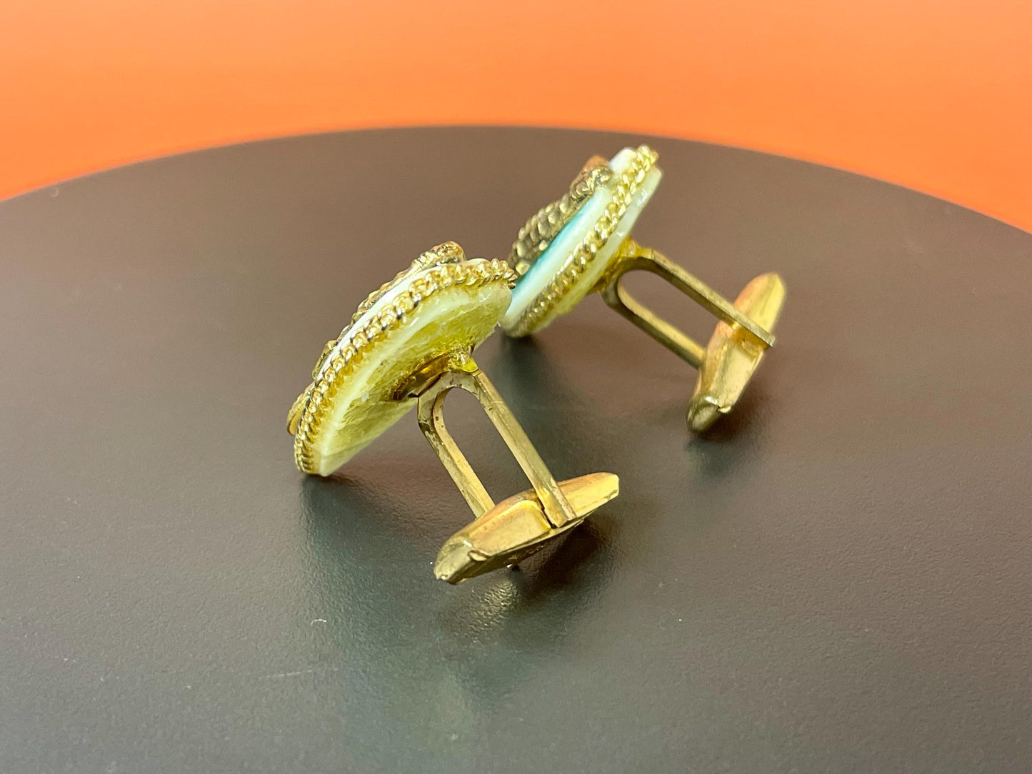 Vintage Goldtone Seahorse cufflinks perfect gift -