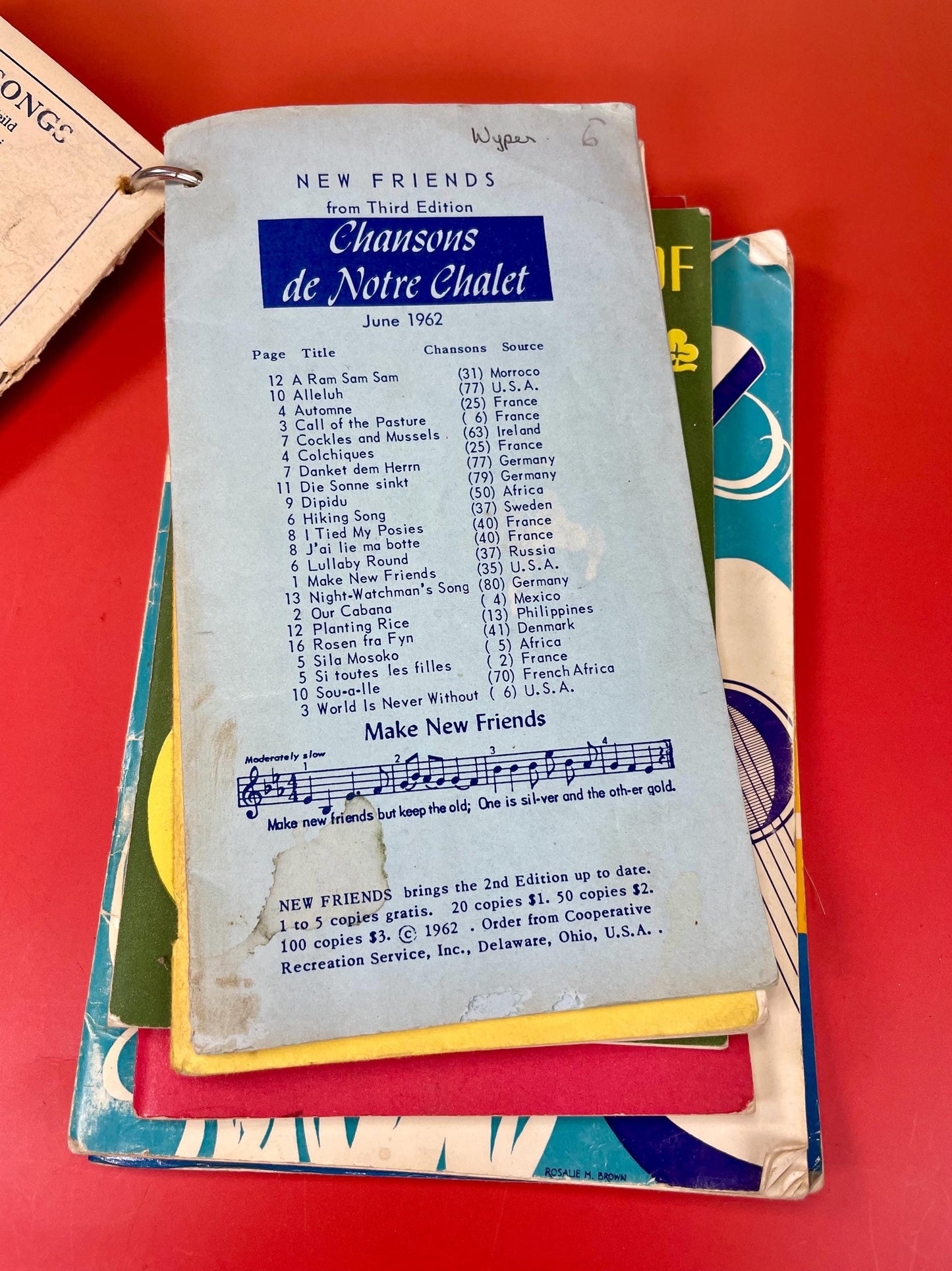 Vintage Camp Song Book Set Collection of 7 Classic Songbooks