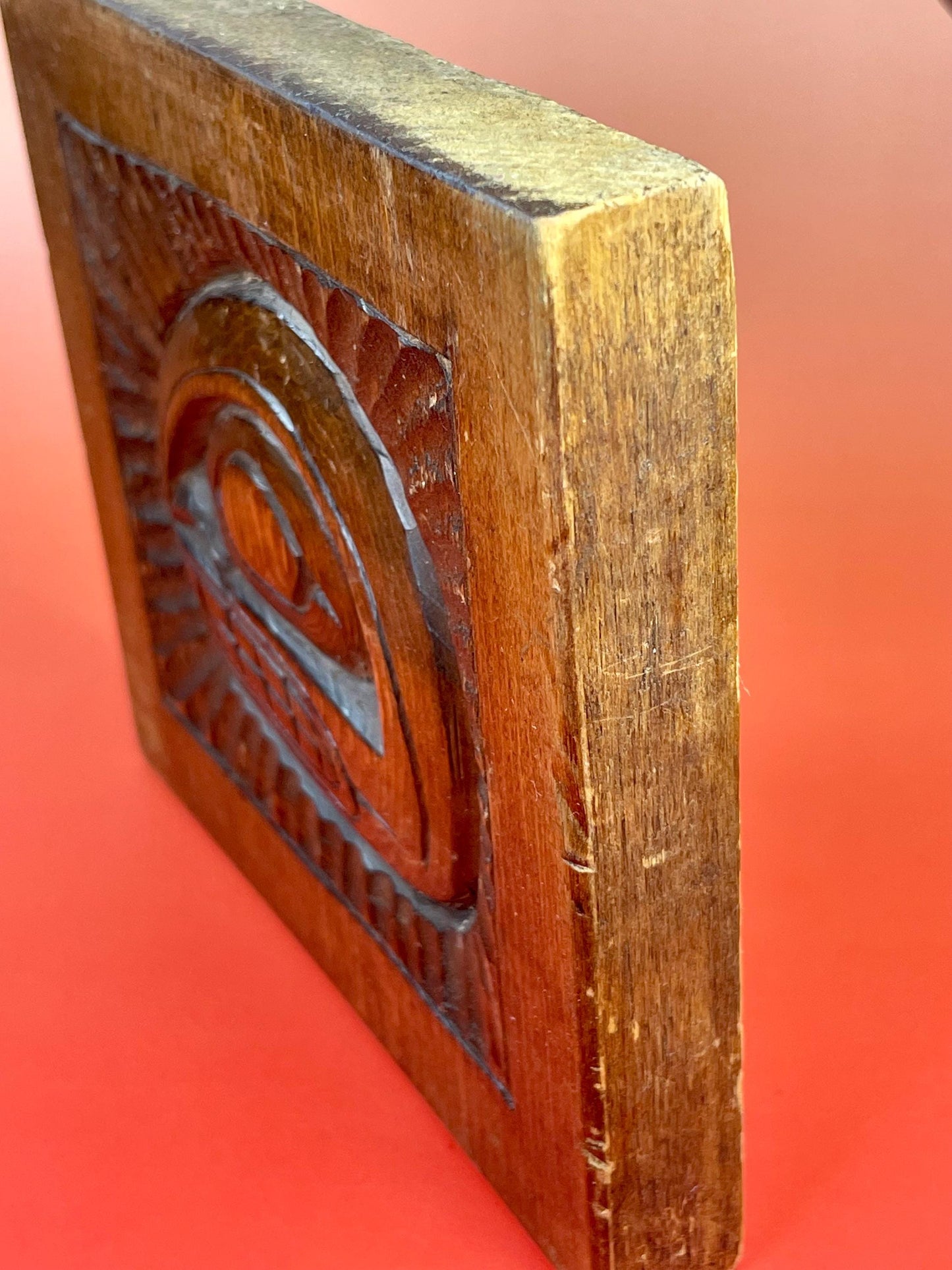 First Nations Carved, Signed Whale Plaque