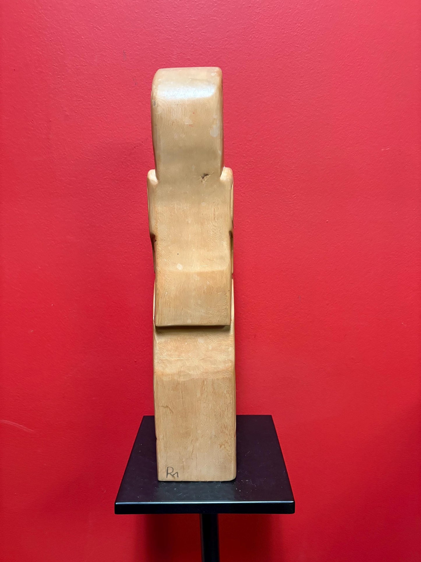 Impressive 18 inch tall indigenous first nations pacific  north west coast cedar eagle transformation totem pole signed  wow