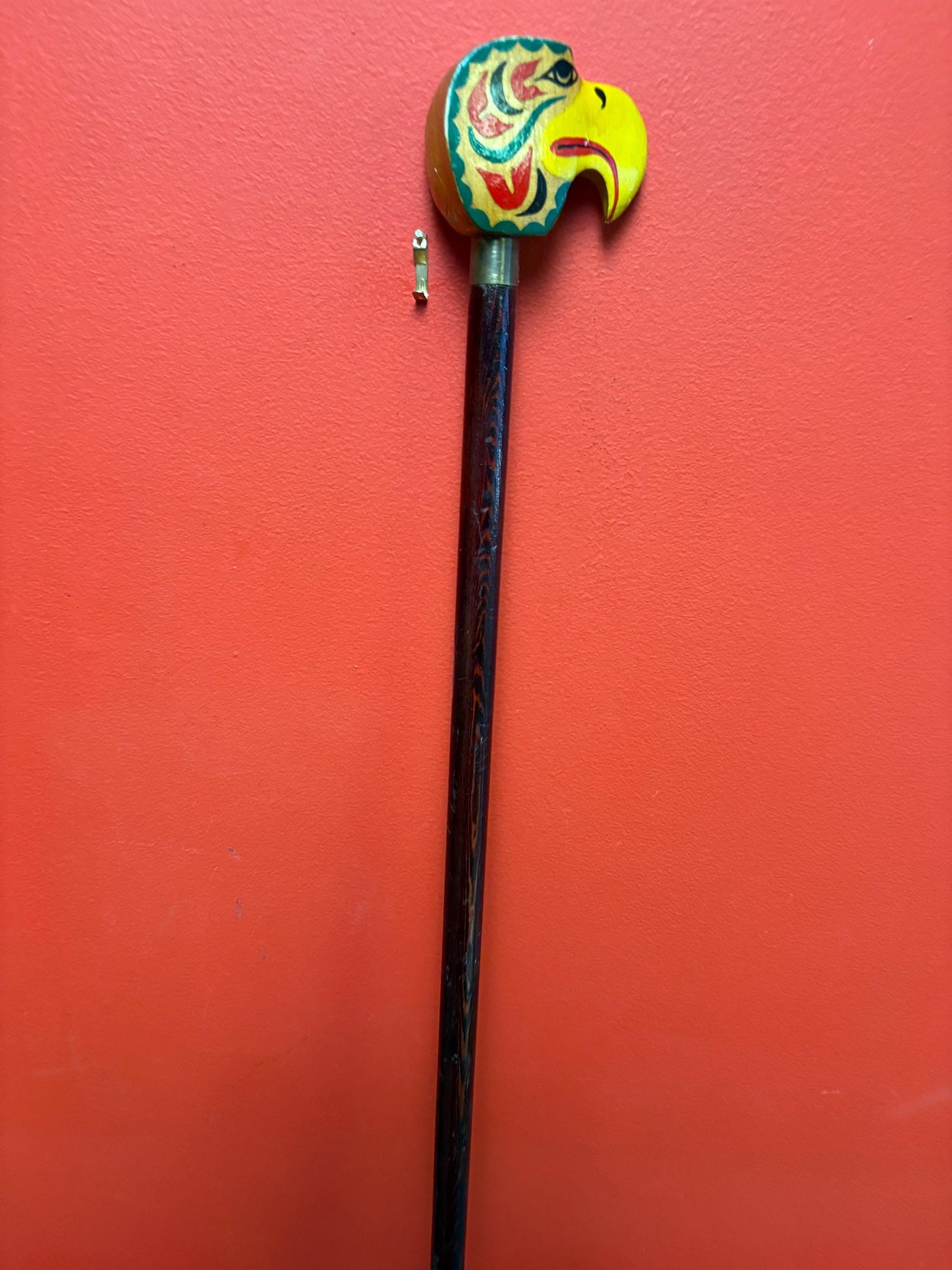 Wonderful 37 inch long African walking stick with amazing handle well carved great to use or gift
