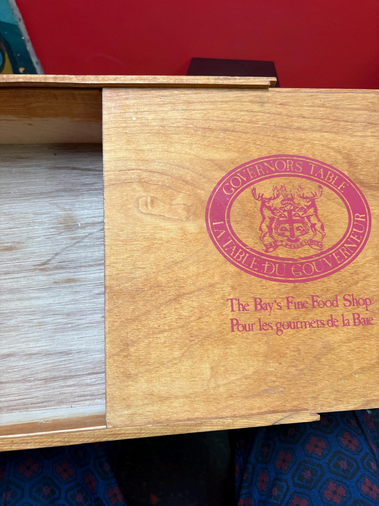 Hudson Bay Company HBC beautiful fine food box  great for storage or decoration  14 x 12 x 5 high  great piece of Canadian history  wow