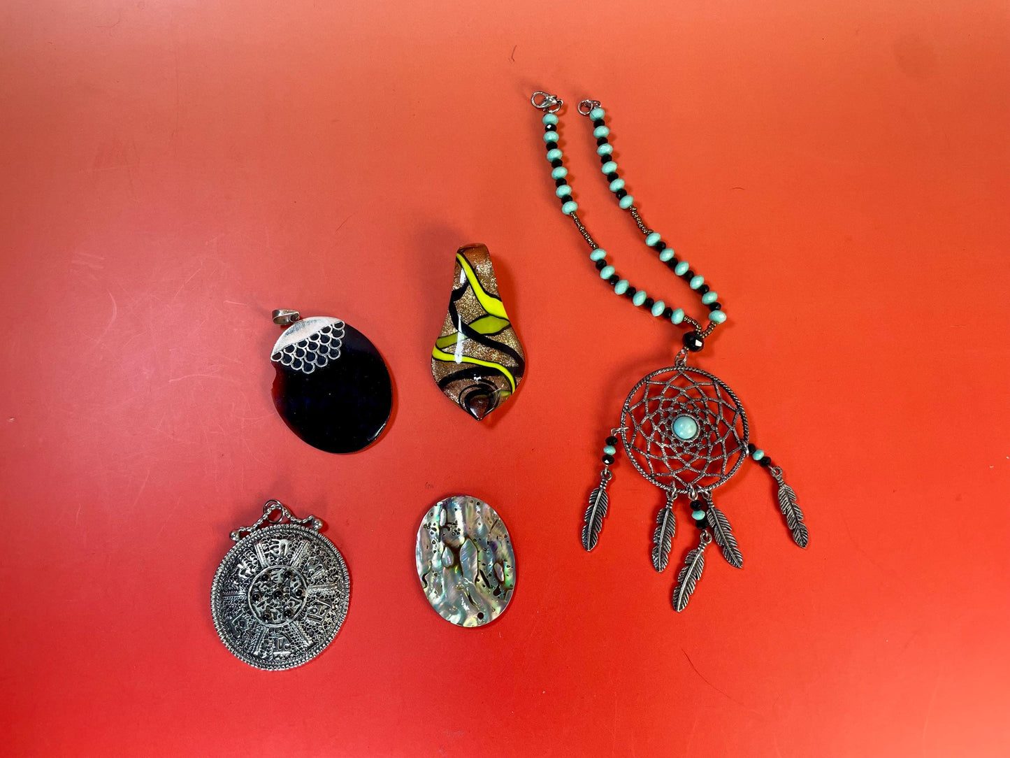 Fabulous job lot of 4 pendants and a Dreamcatcher perfect for gifts or a reseller