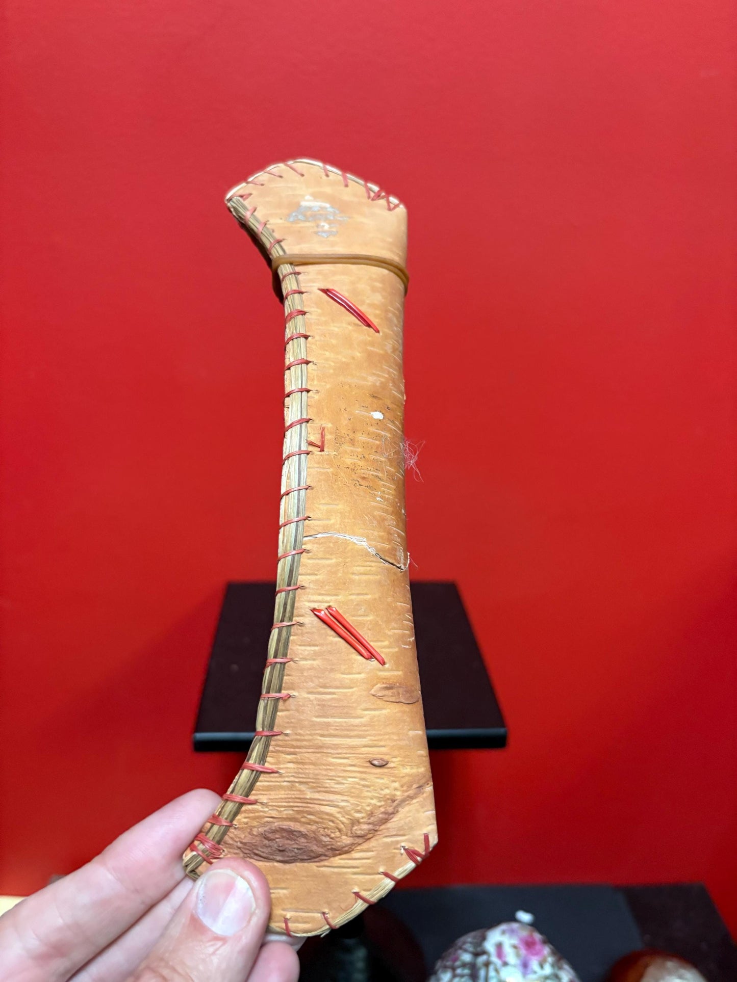 Indigenous first Nations 9 inch cedar bark canoe