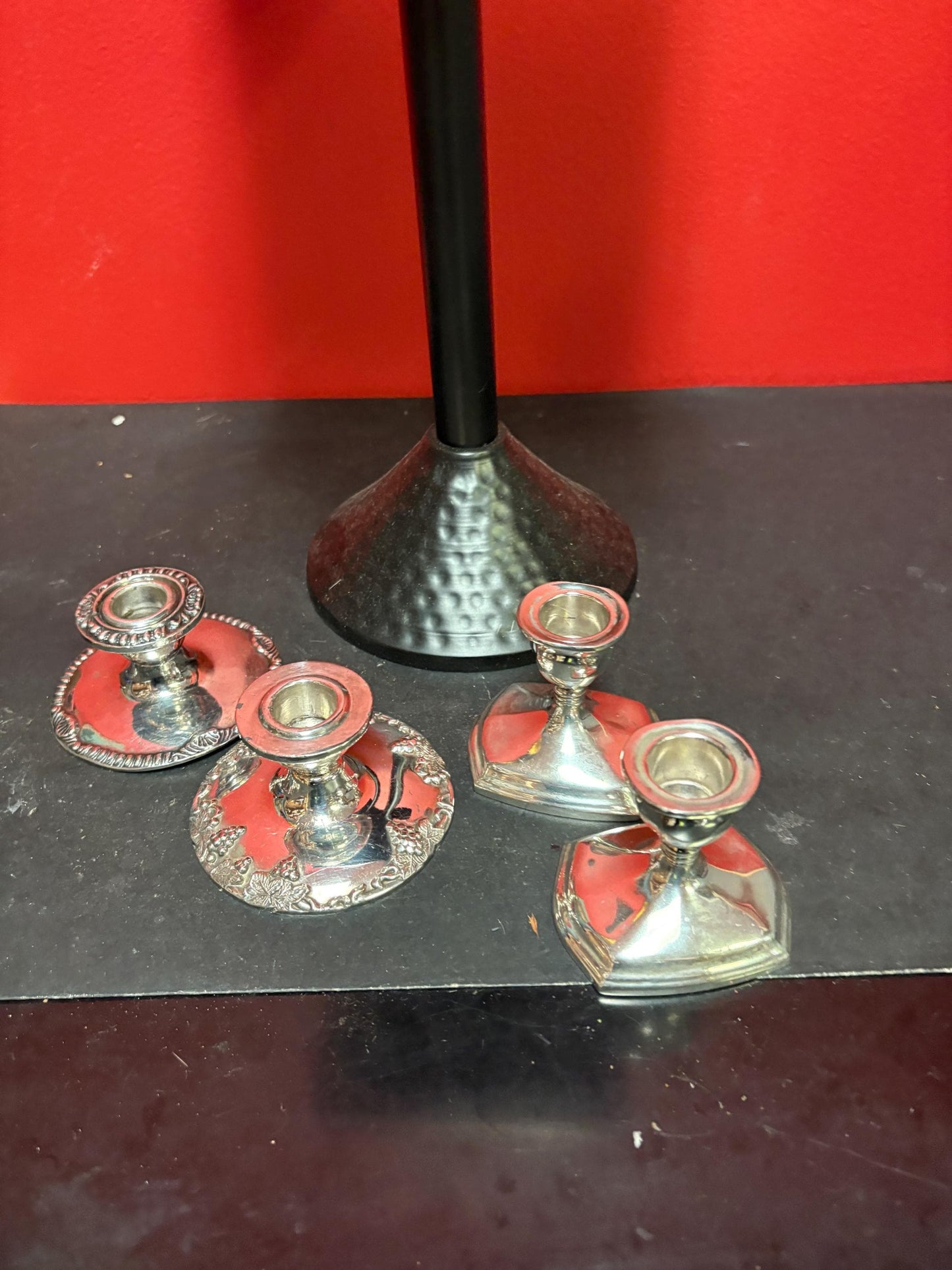 Beautiful lot of silver plated candlesticks ready to use or gift 5 pieces