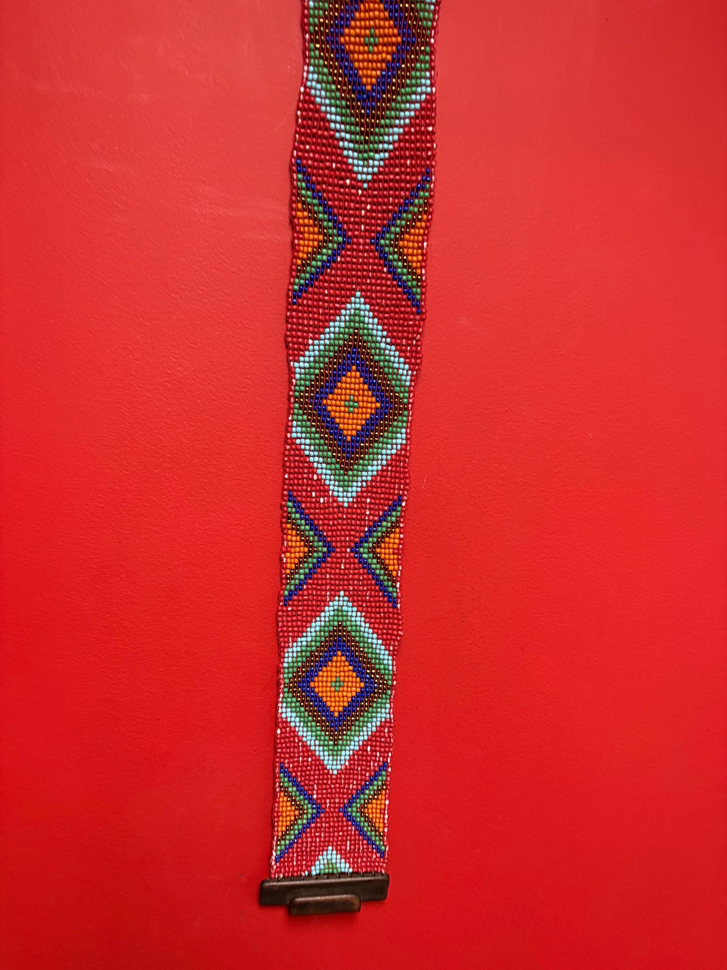 Stunning indigenous beaded 24 x 8 wide belt amazing colours so Unusual