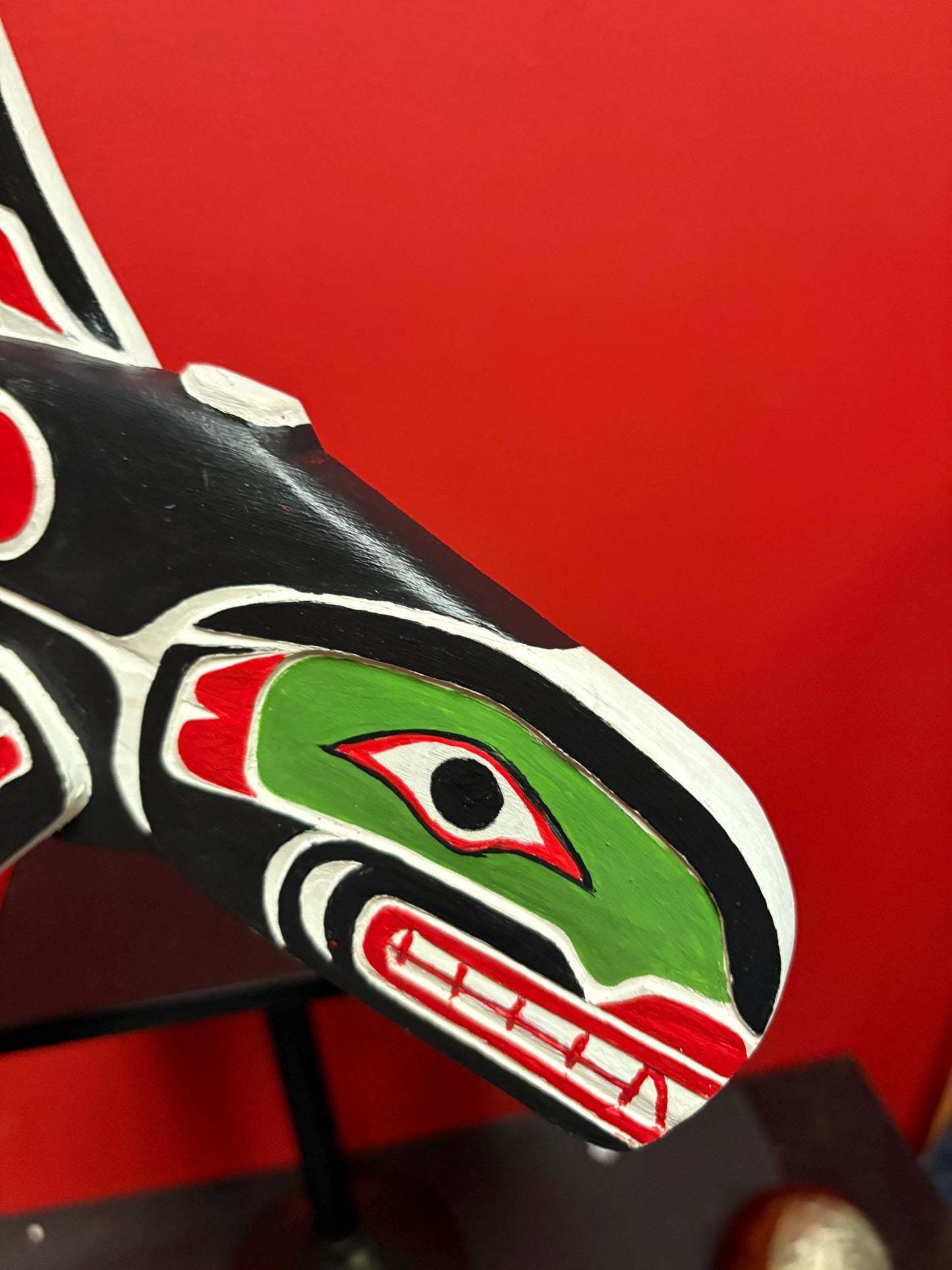 Beautiful indigenous first nation West Coast Brian SCOW alert Bay painted killer whale plaque - 14 x 9 high good value needs hanger