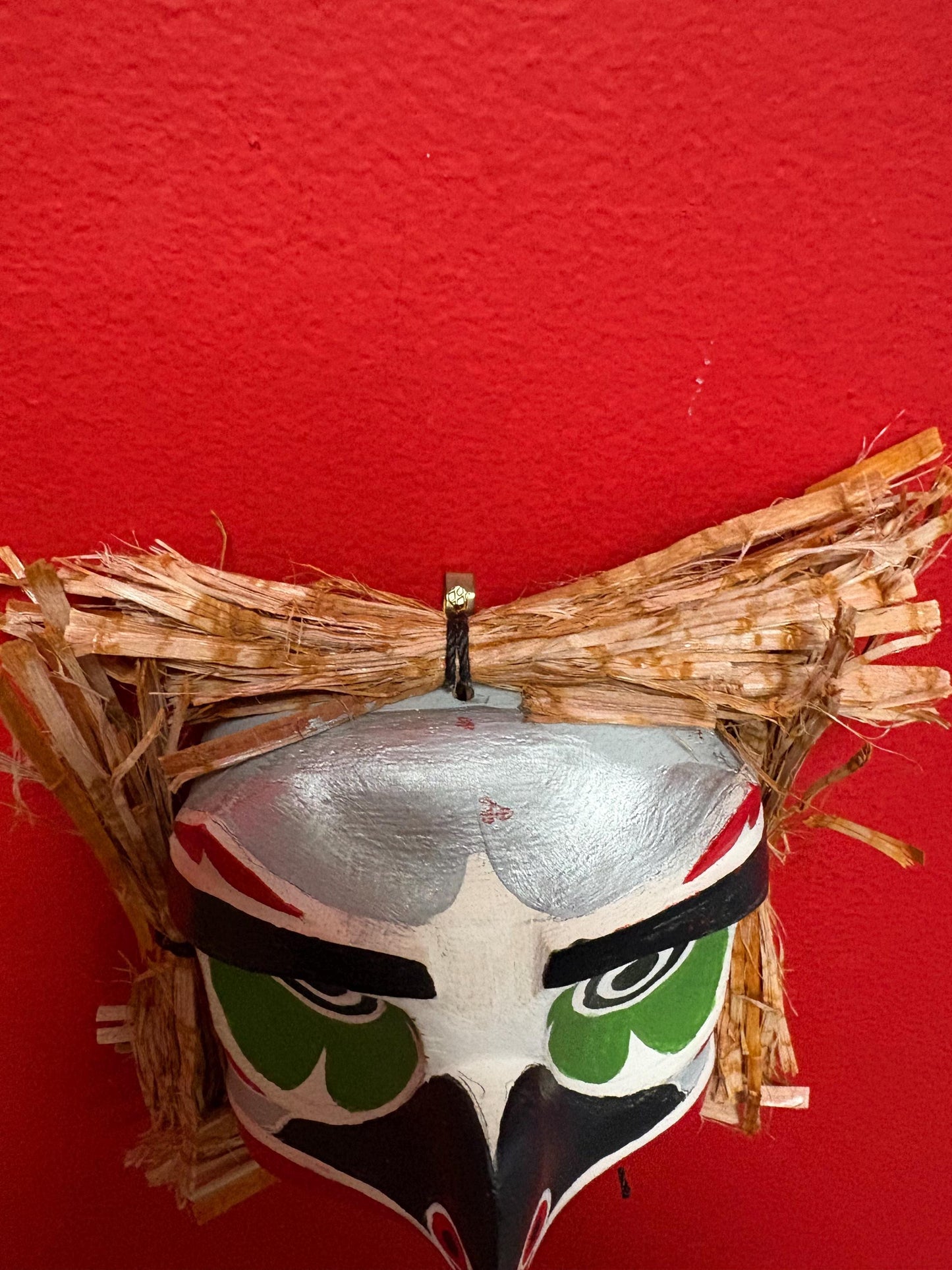 Beautiful indigenous first nation West Coast Brian SCOW alert Bay painted OWL mask - 6 inches see photos good value