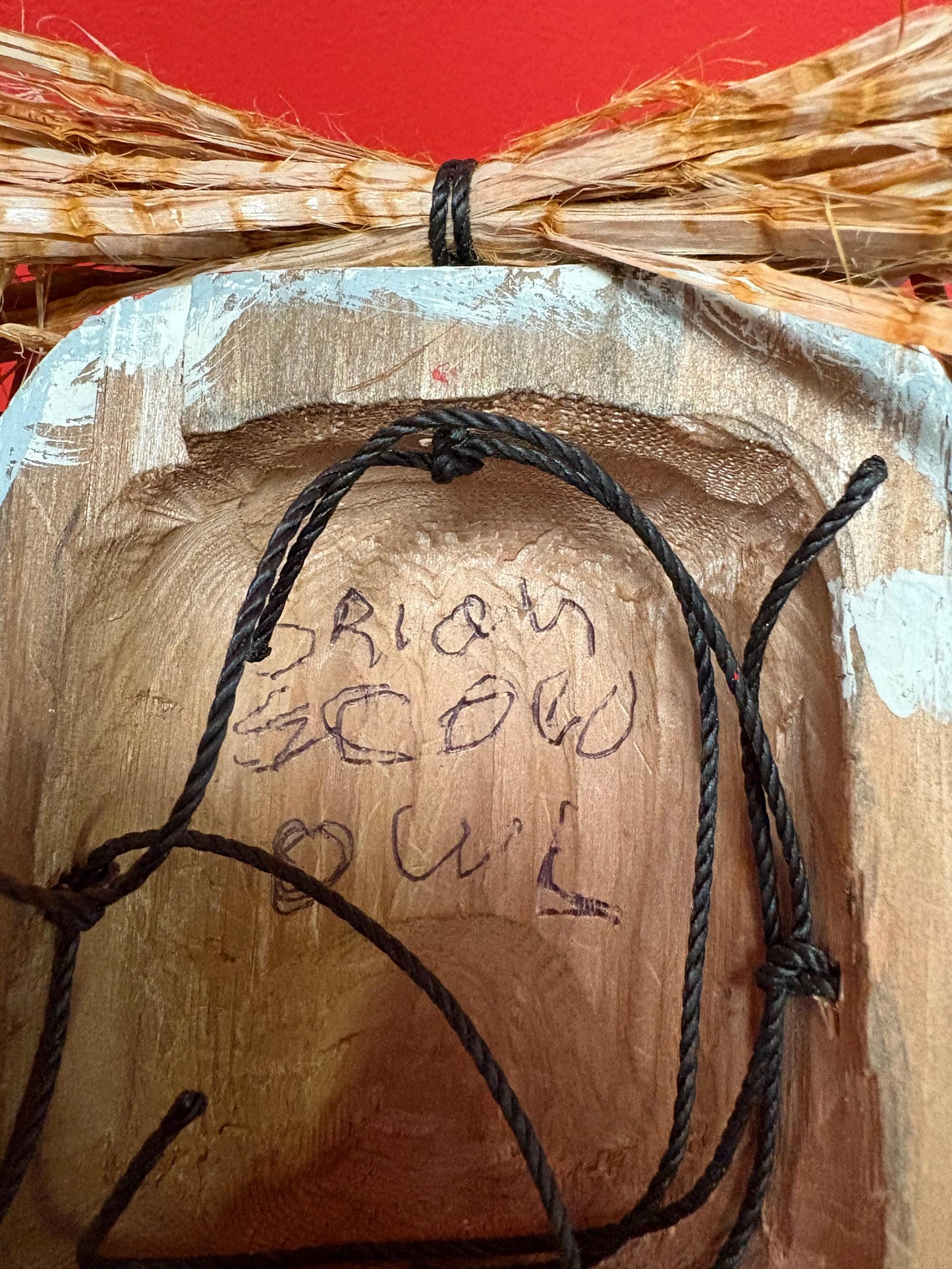 Beautiful indigenous first nation West Coast Brian SCOW alert Bay painted OWL mask - 6 inches see photos good value