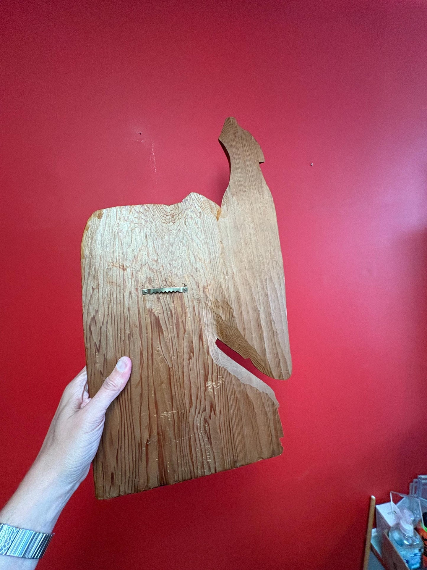 Beautiful indigenous Pacific Northwest Coast first Nations 21 x 12“ wide transformation cedar plaque very unusual and beautiful wow