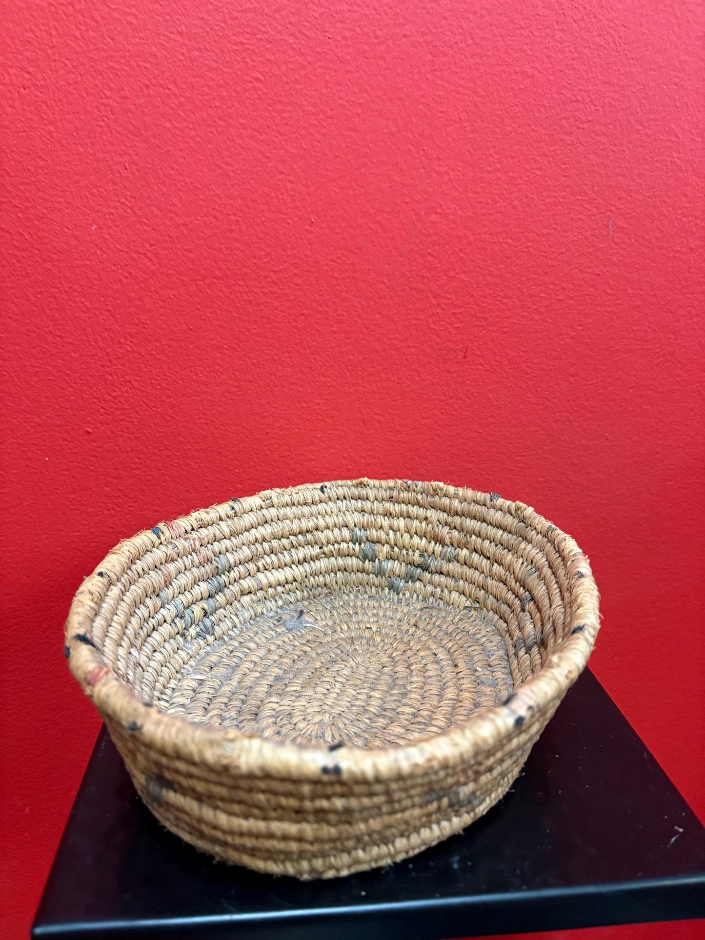 Beautiful Canadian indigenous 8 x 7 x 2 high  West Coast basket  good antique condition and great value