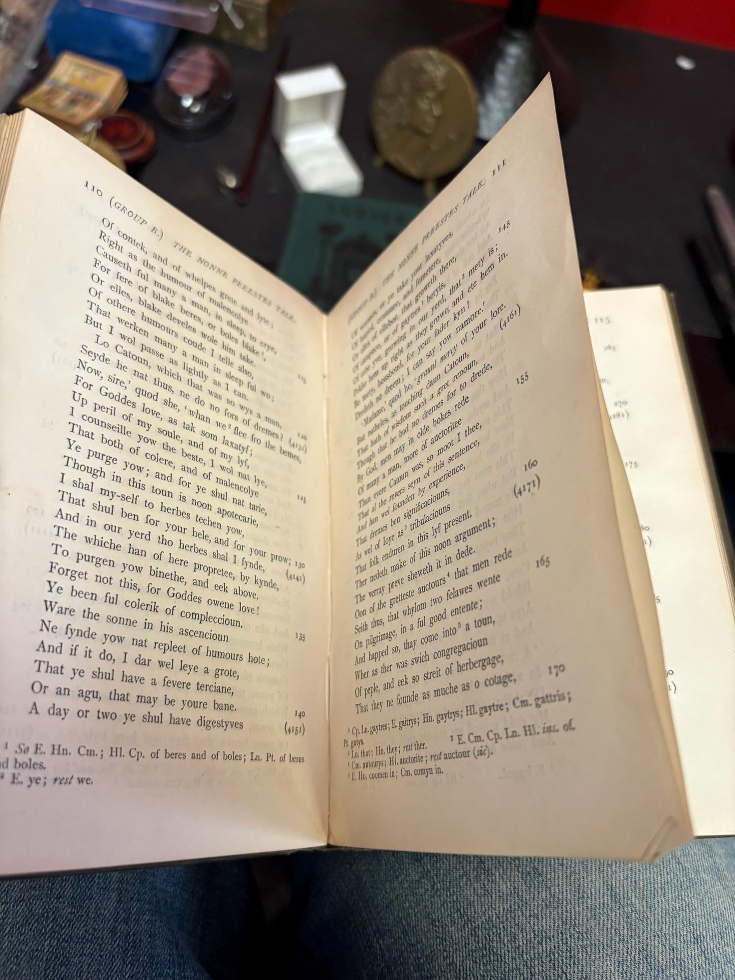 Beautiful antique copy of Chaucer prologue and Knights tale circa 1910 with pencil notes antique condition