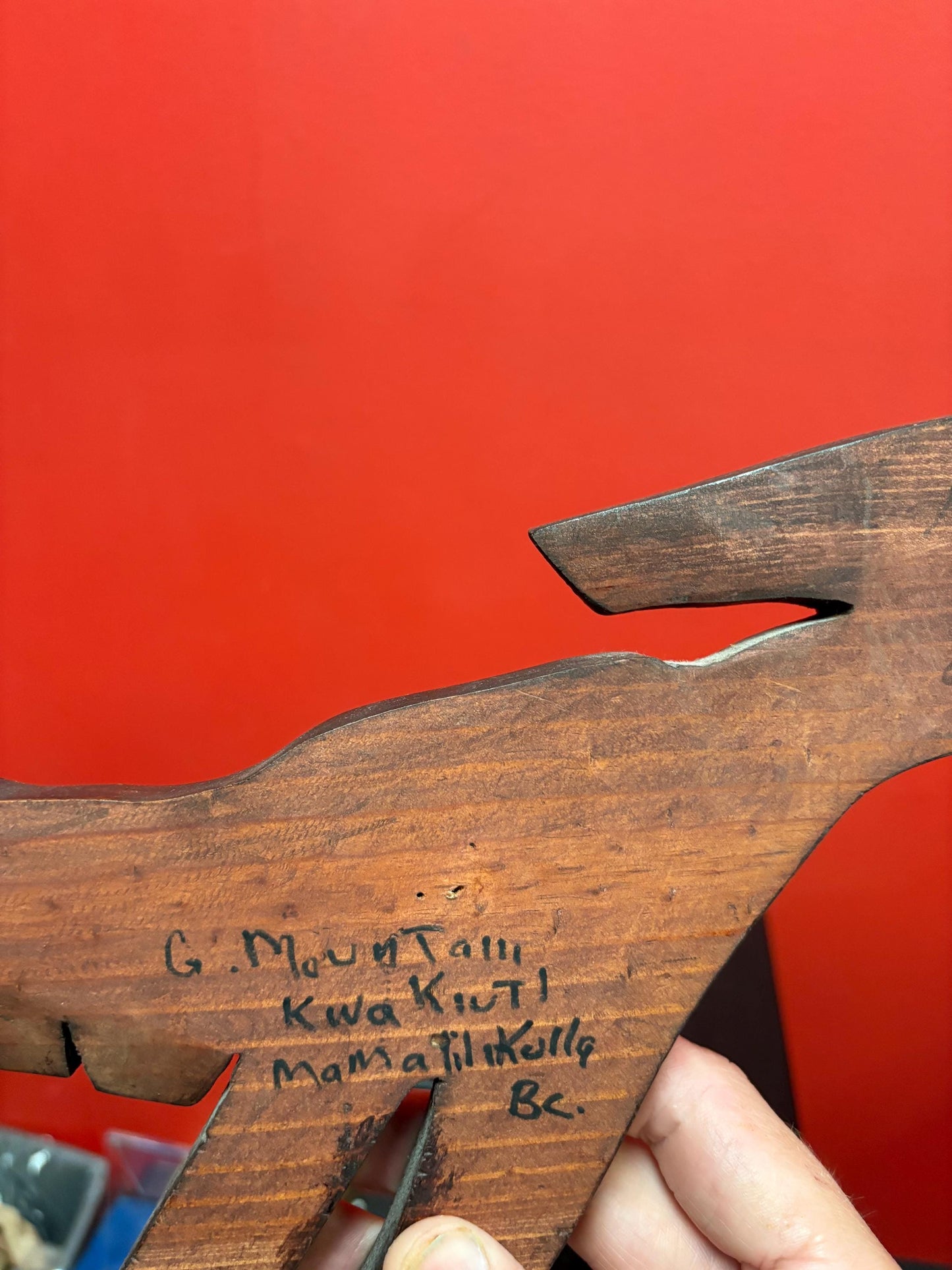 Beautiful 17 x 8 high indigenous first nations pacific Northwest coast hummingbird plaque by G Mountain  - needs hanger - great detail