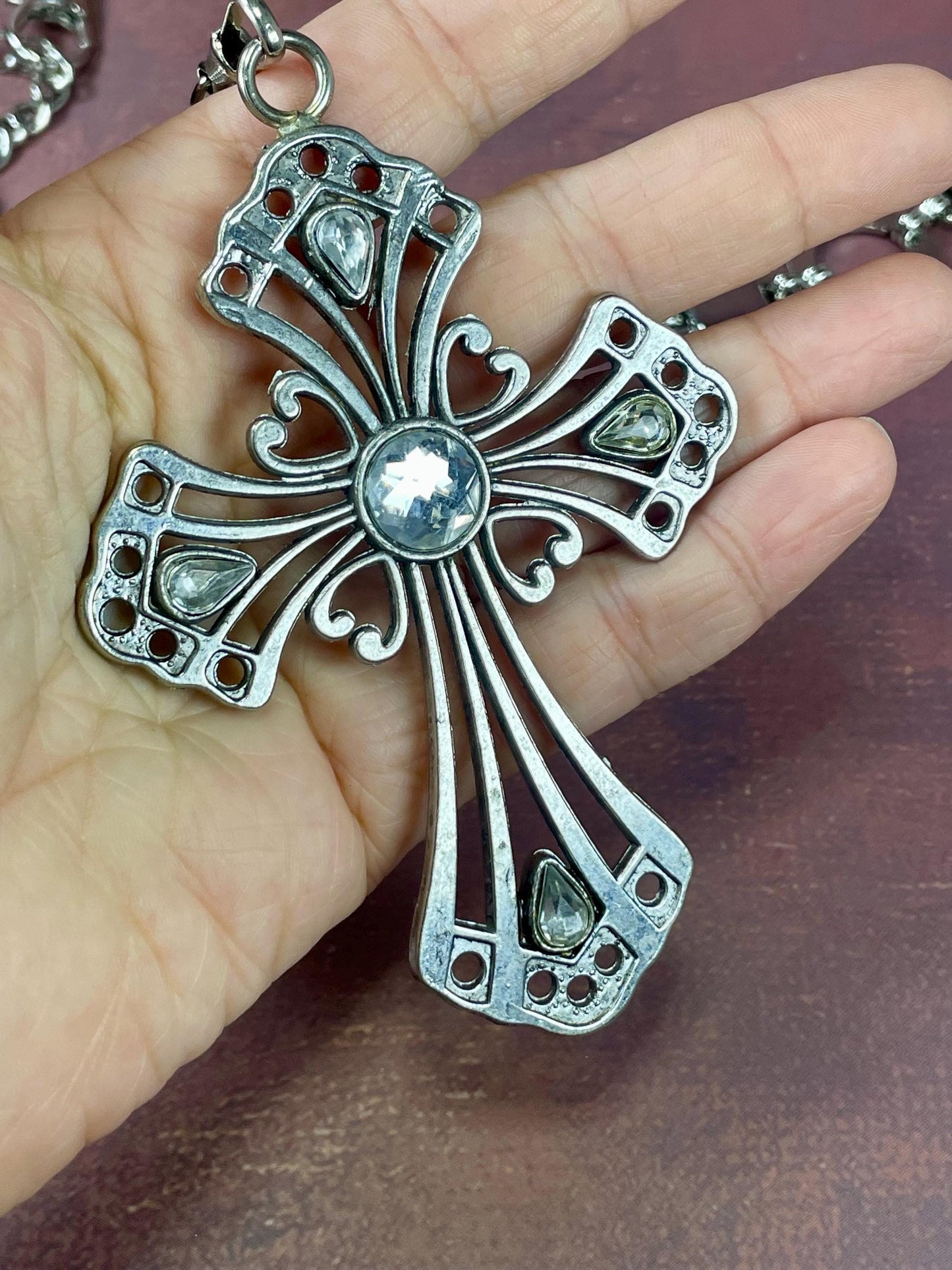 Waist Belt/Chain with Dangling Cross Pendant Pendant is Detachable