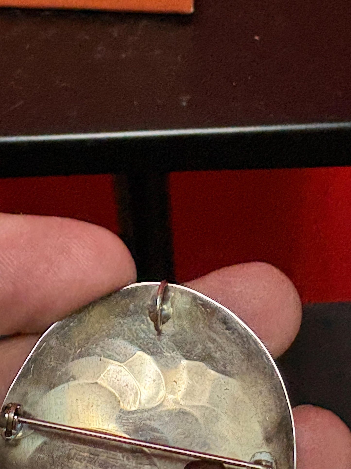 Fabulous indigenous first Nations sterling silver brooch pendant of a jumping salmon  great detail and signed  wonderful image imagery