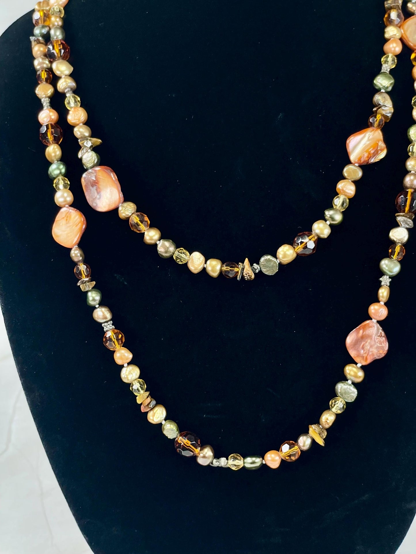 Cool approx 24 inch long bead necklace  great colour  good value   funky
