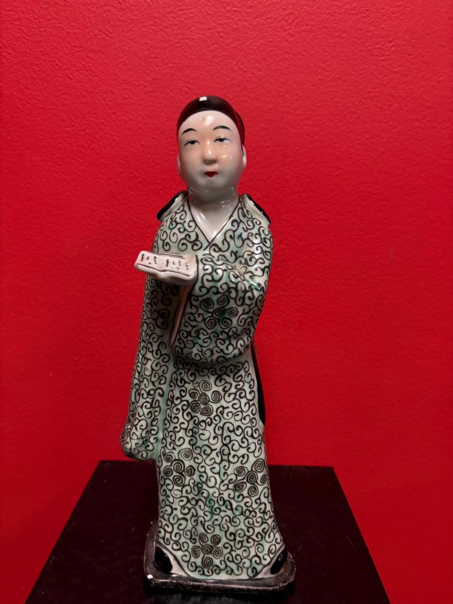 Very cool 10 inch Chinese porcelain statue great polychrome colours