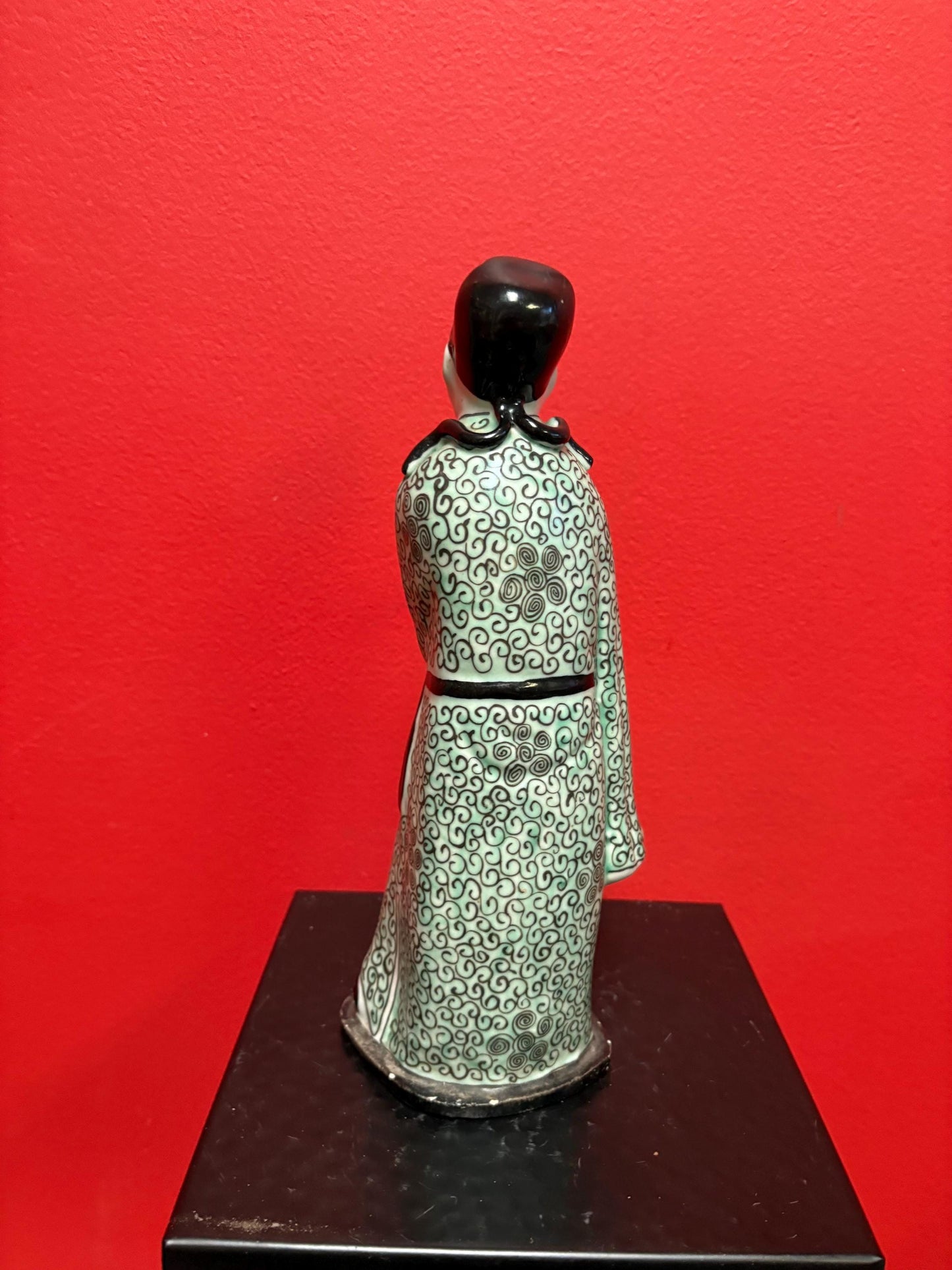 Very cool 10 inch Chinese porcelain statue great polychrome colours