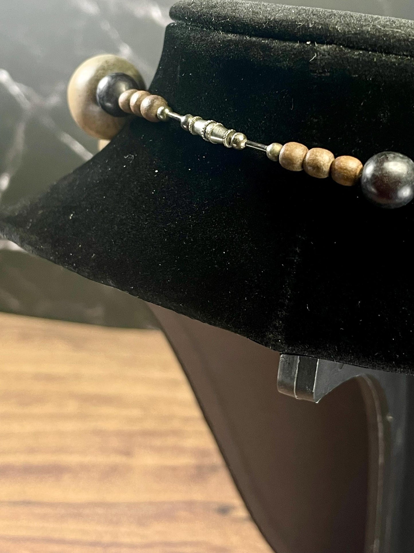 28 inch Necklace with Unique Wooden Beads