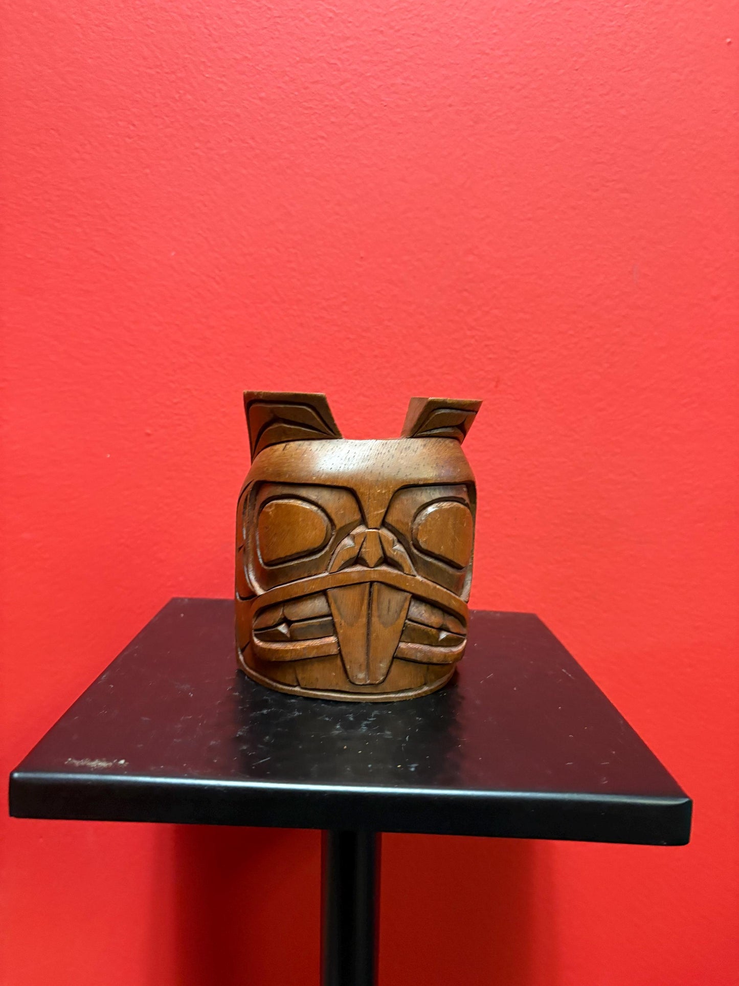 Small cedar beaver mask - indigenous first nations pacific north West Coast great detail -RS