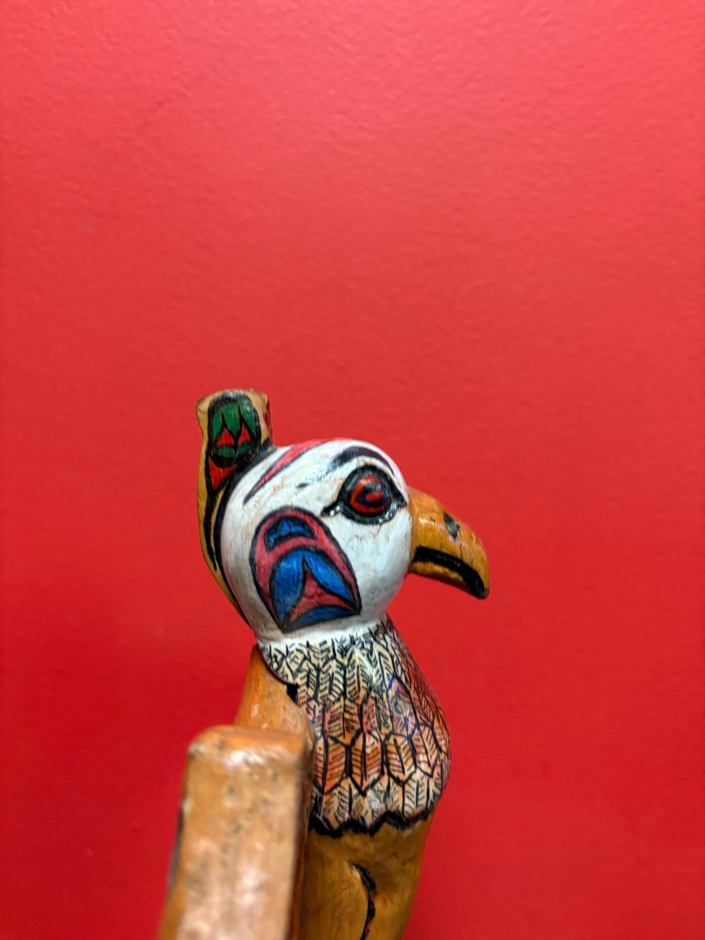 Fabulous older primitive indigenous first nations Pacific Northwest coast Eagle totem pole - 11 inches by 10 inches  rare and great value