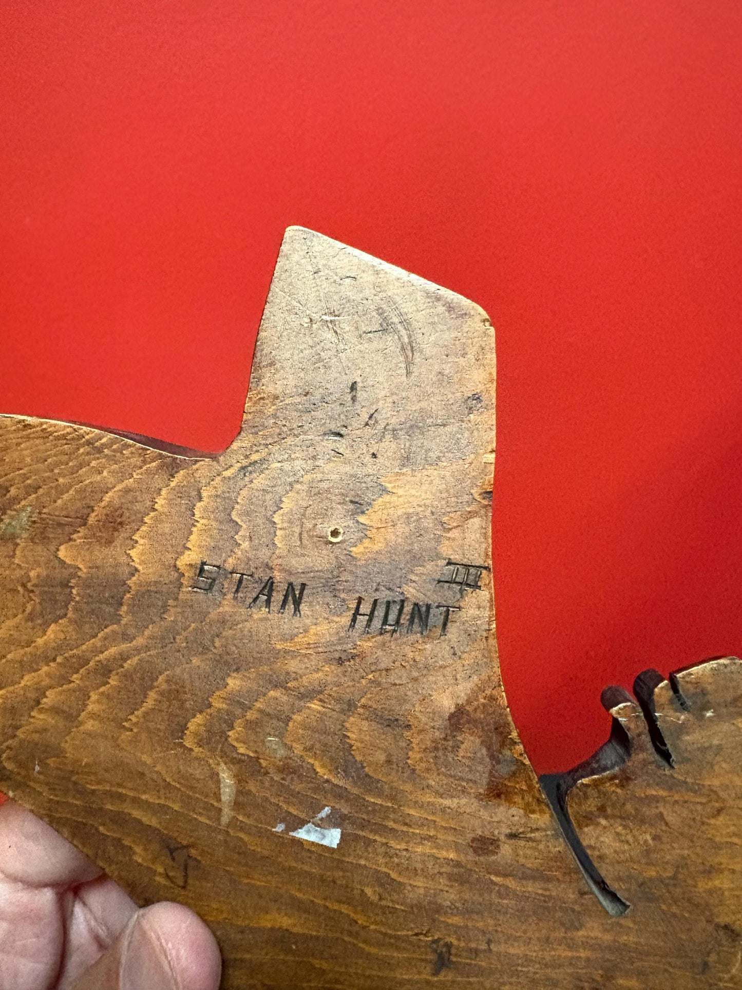 High-quality 15 x 4 indigenous first nation Pacific Northwest Coast signed  Stan Hunt killer whale transformation plaque needs hanger -RS