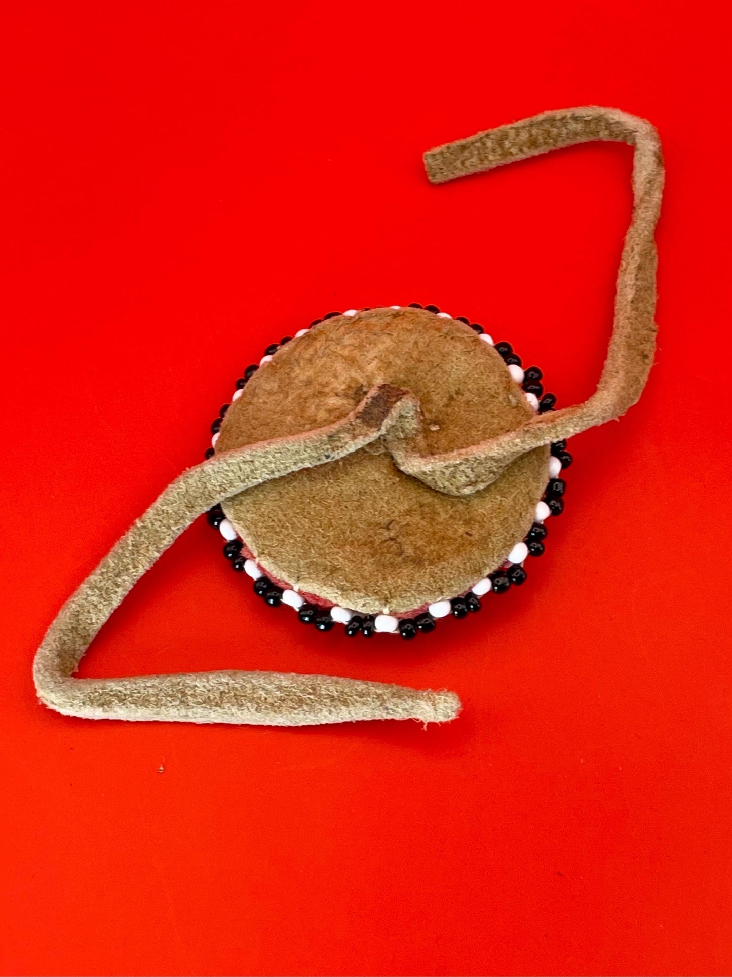 Handcrafted Indigenous First Nations Beaded Button  Eagle Design