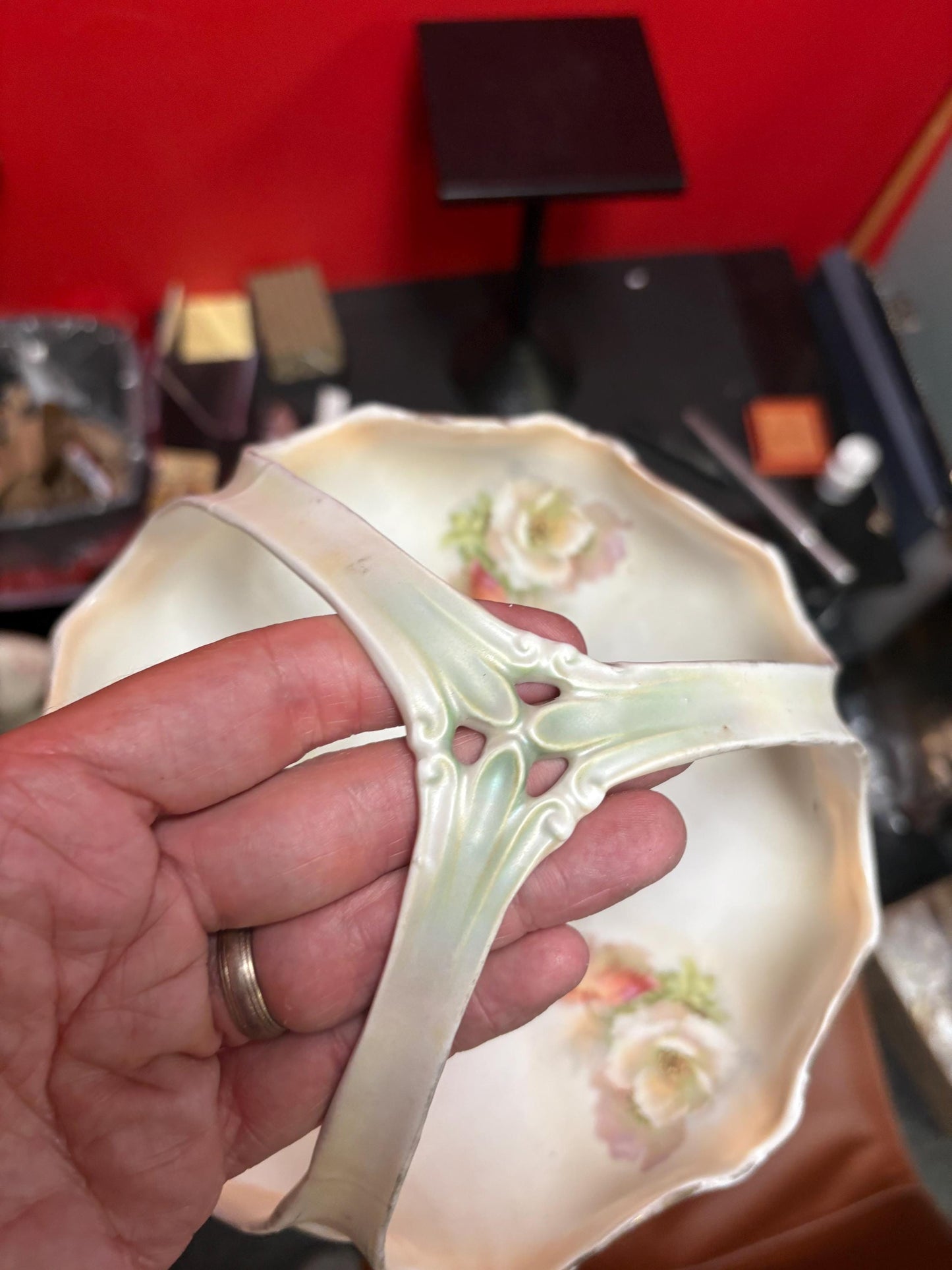 Beautiful antique RS Prussia 9 inch high porcelain bowl in mint condition - great value - B