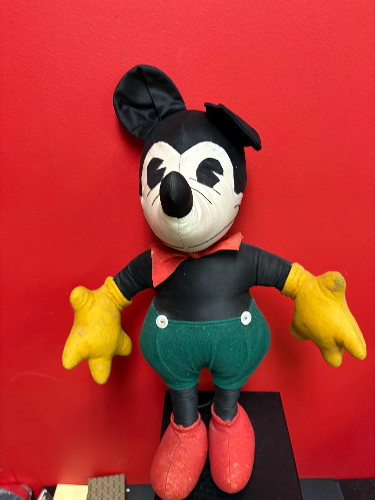 Stunning rare museum quality antique Mickey Mouse doll in almost perfect condition 21 x 13 wide - 1930s