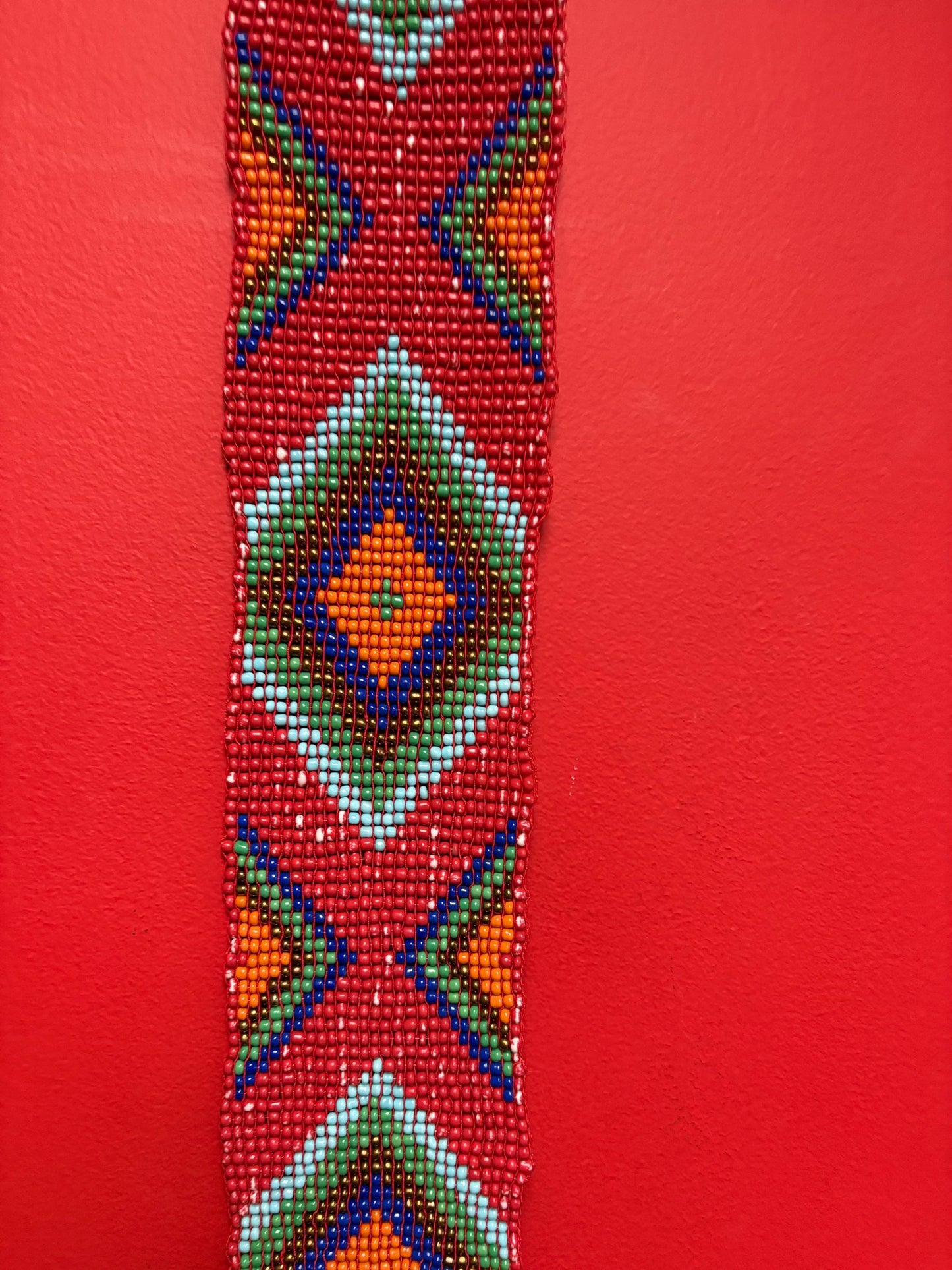 Stunning indigenous beaded 24 x 8 wide belt amazing colours so Unusual