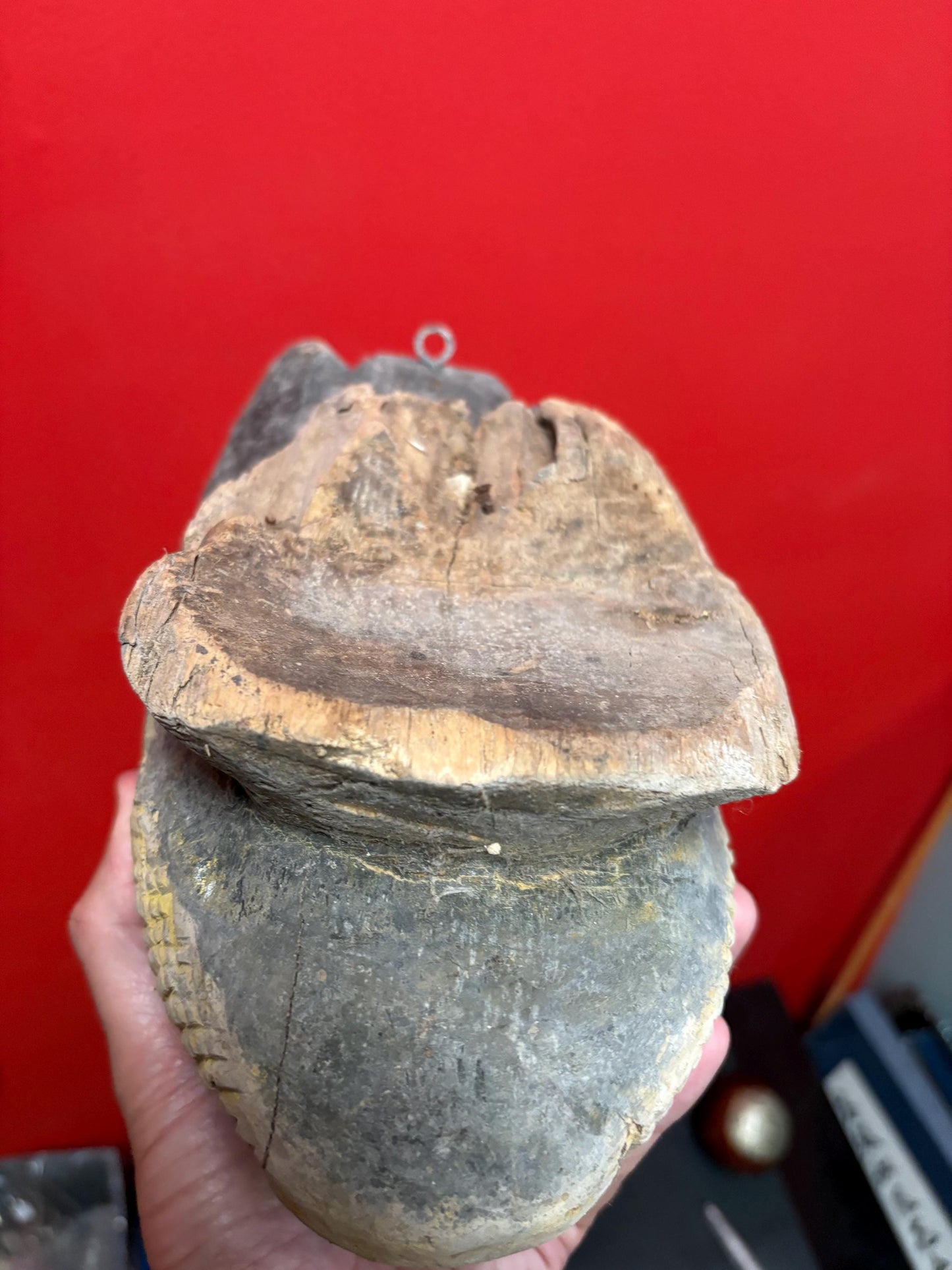 Very early antique African 13 inch polychrome painted mask - tribal beauty wow